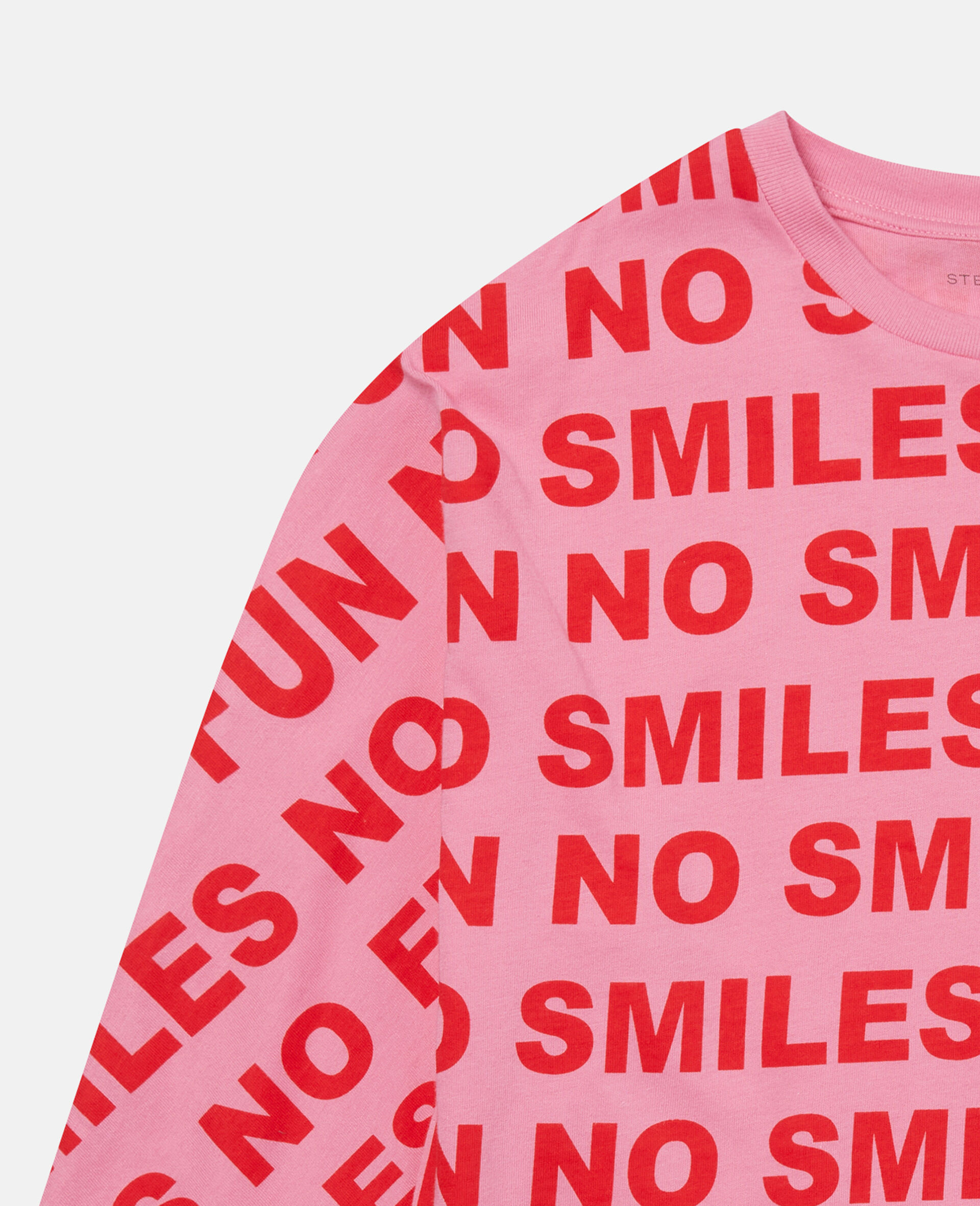 Robe en coton a imprime No Smiles No Fun -Rose-large image number 1