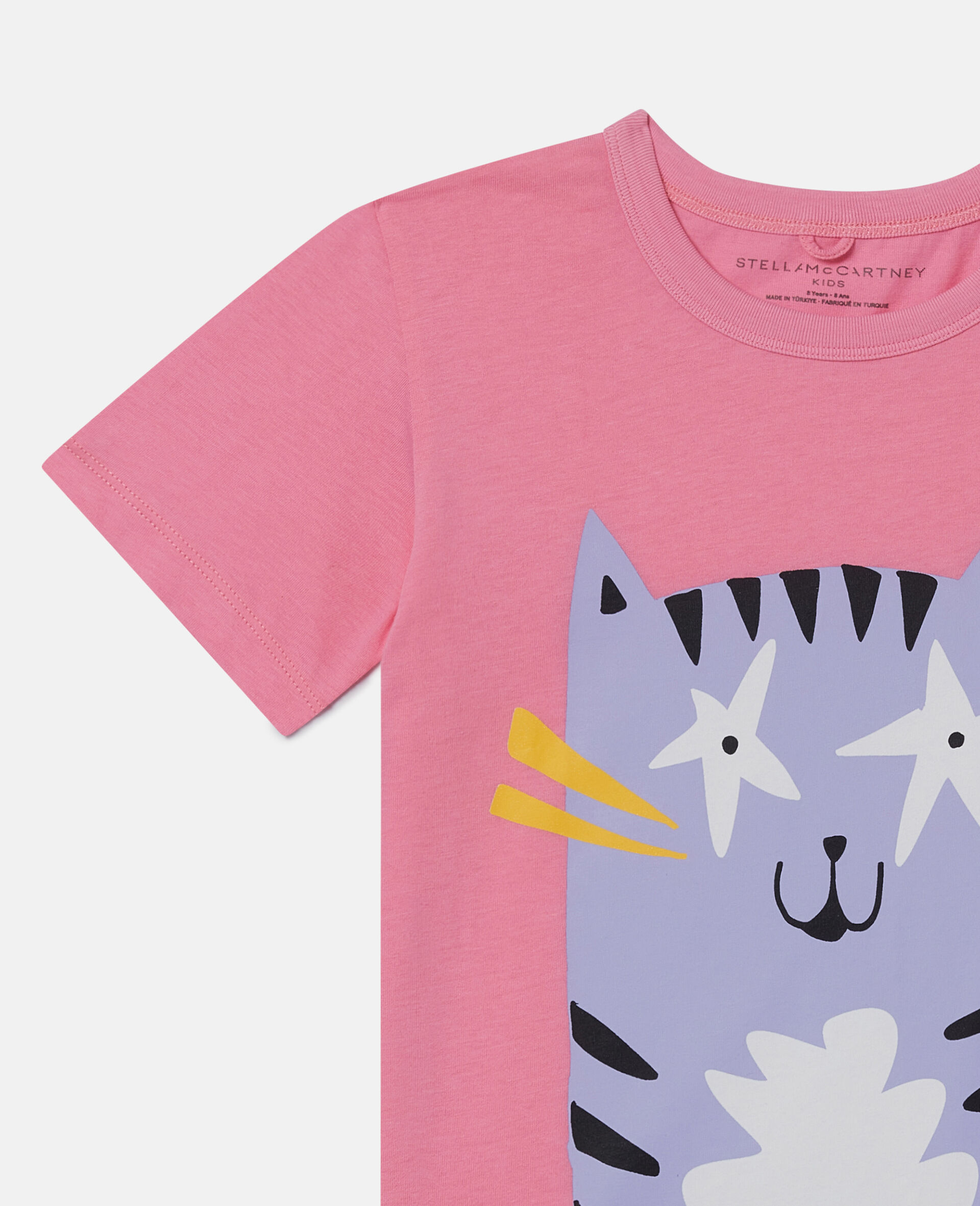 Cat Graphic T-Shirt-Pink-large Cat Graphic T-Shirt-Pink-large image number 1