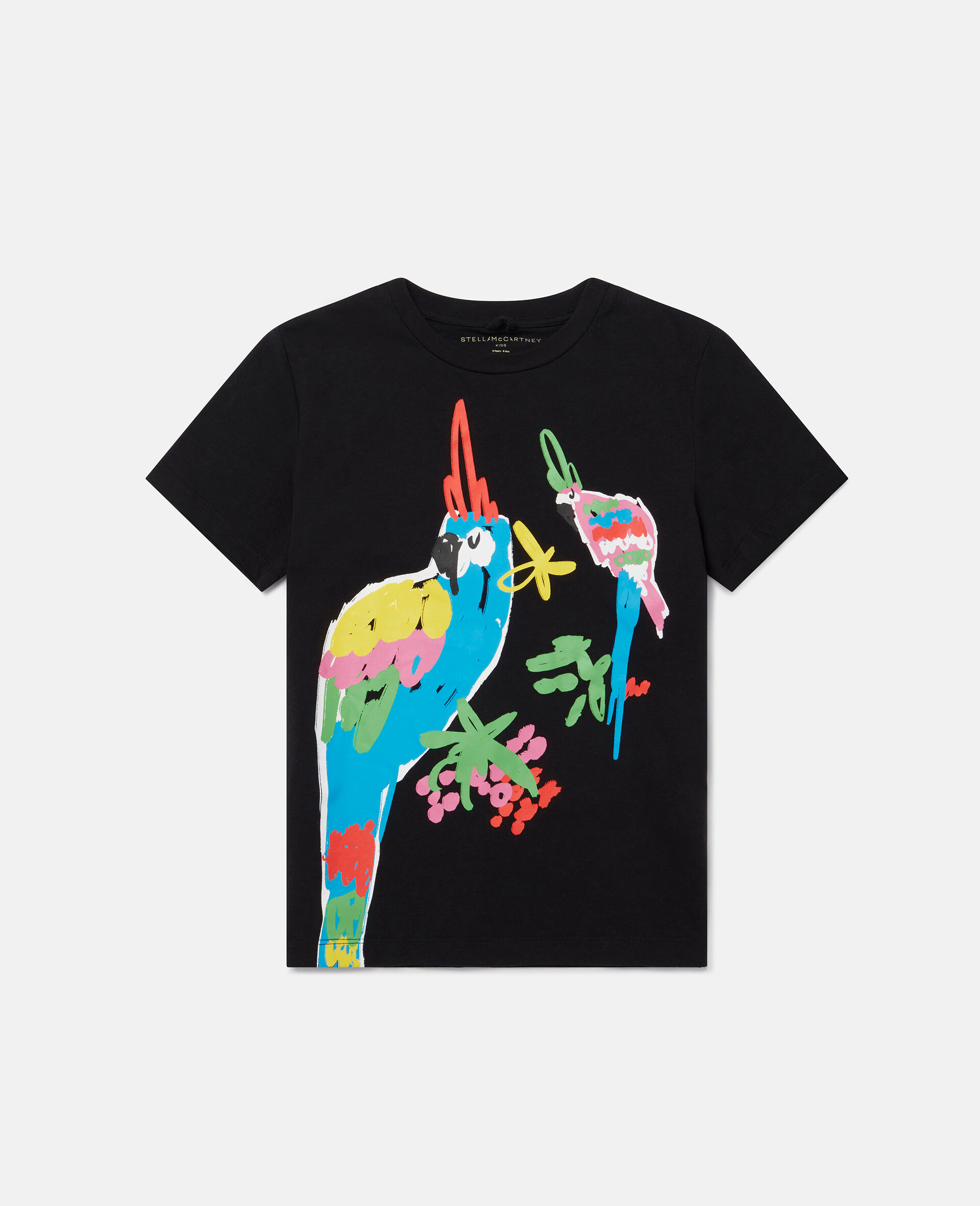 Parrot Print T-Shirt-Black-large image number 0