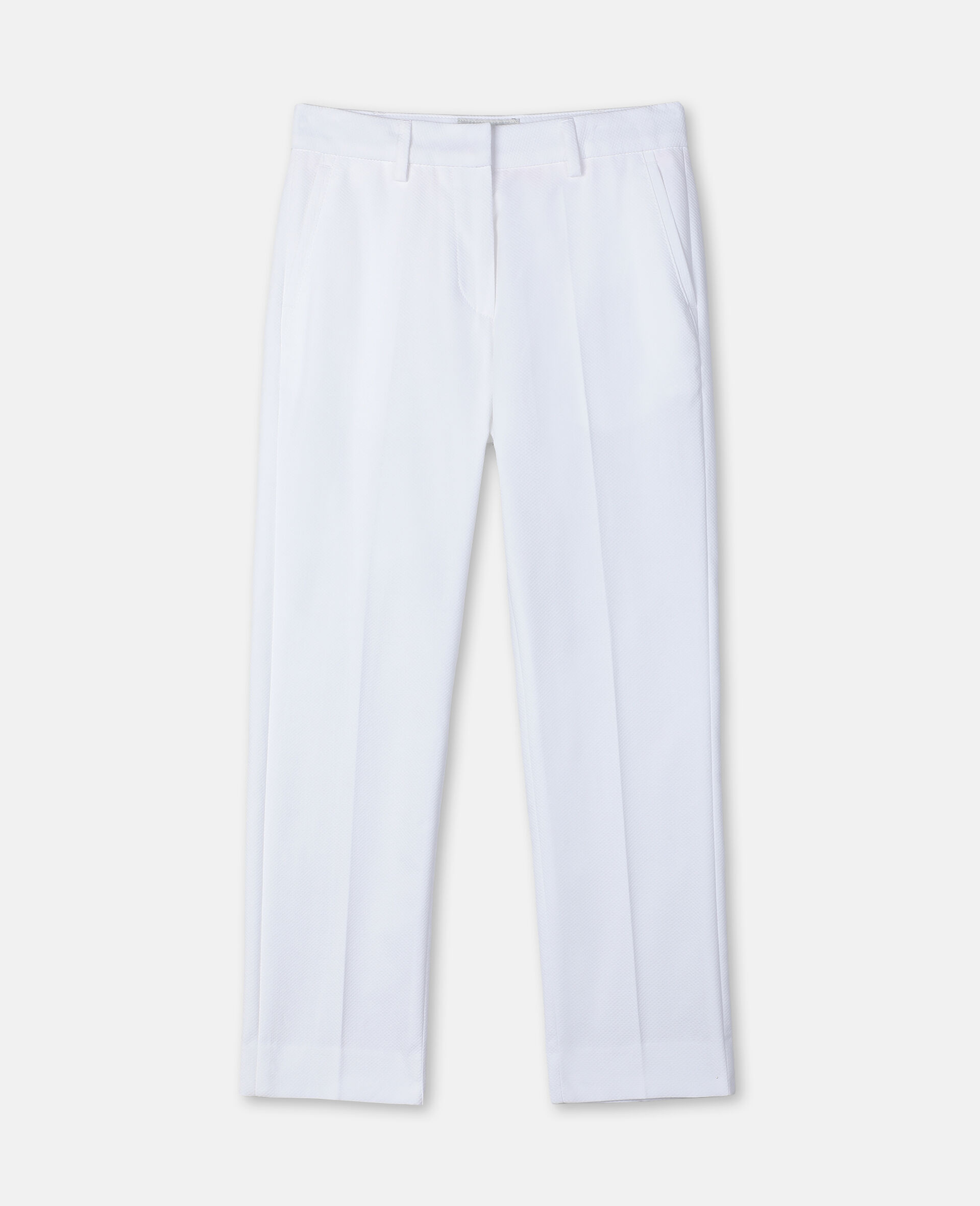 Cotton-Piqué Suit Trousers-White-large image number 0