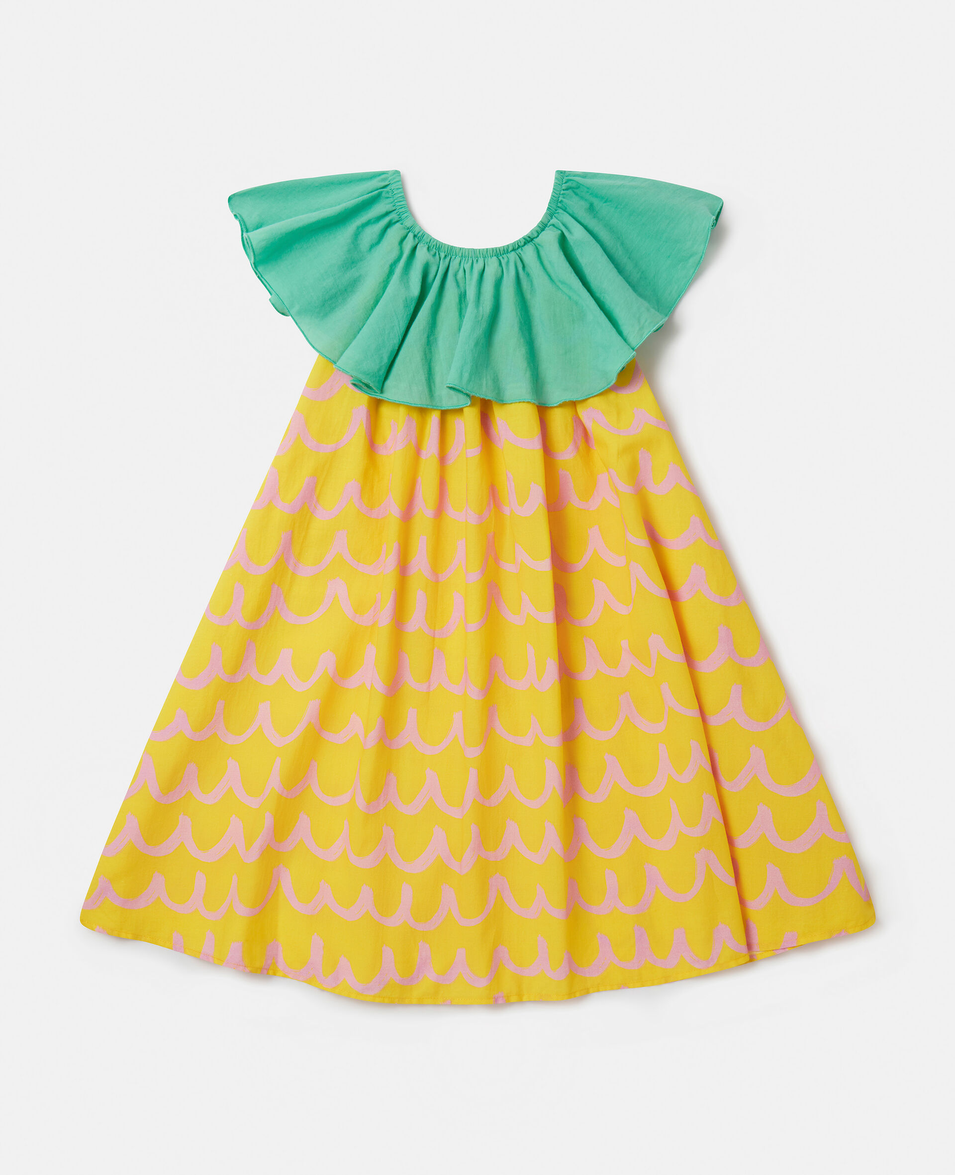 Flower Graphic Tank Dress-Yellow-medium