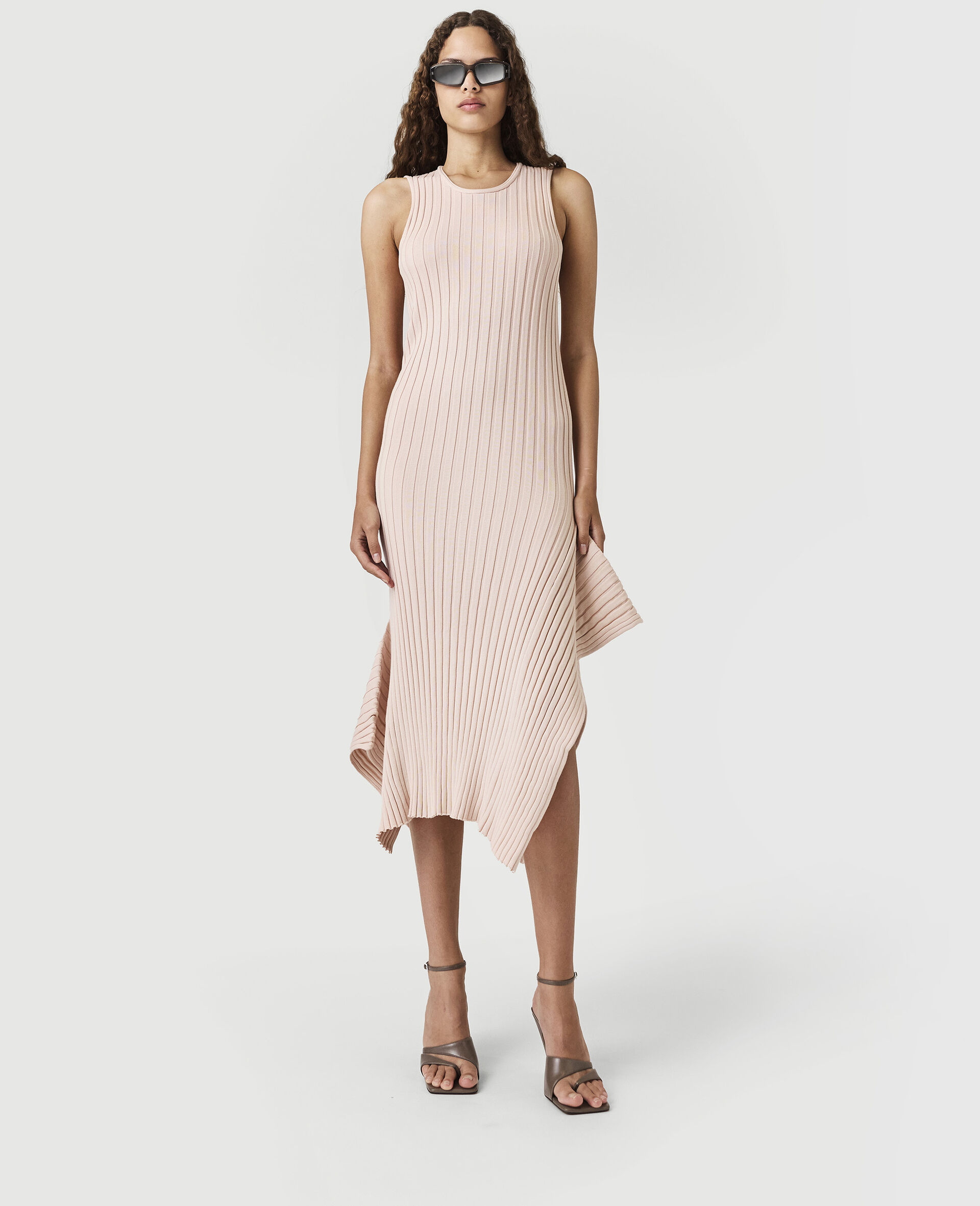 Knit Kick-Flare Maxi Dress-Pink-large image number 5