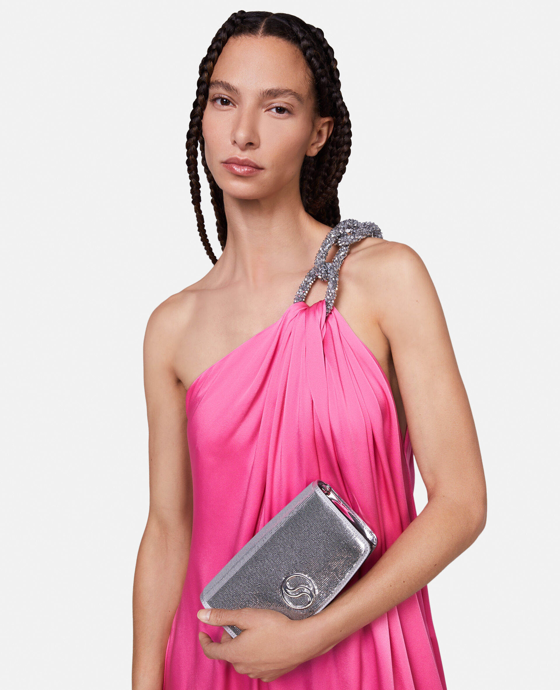 S-Wave亮片点缀肩背钱夹-Silver-large image number 1