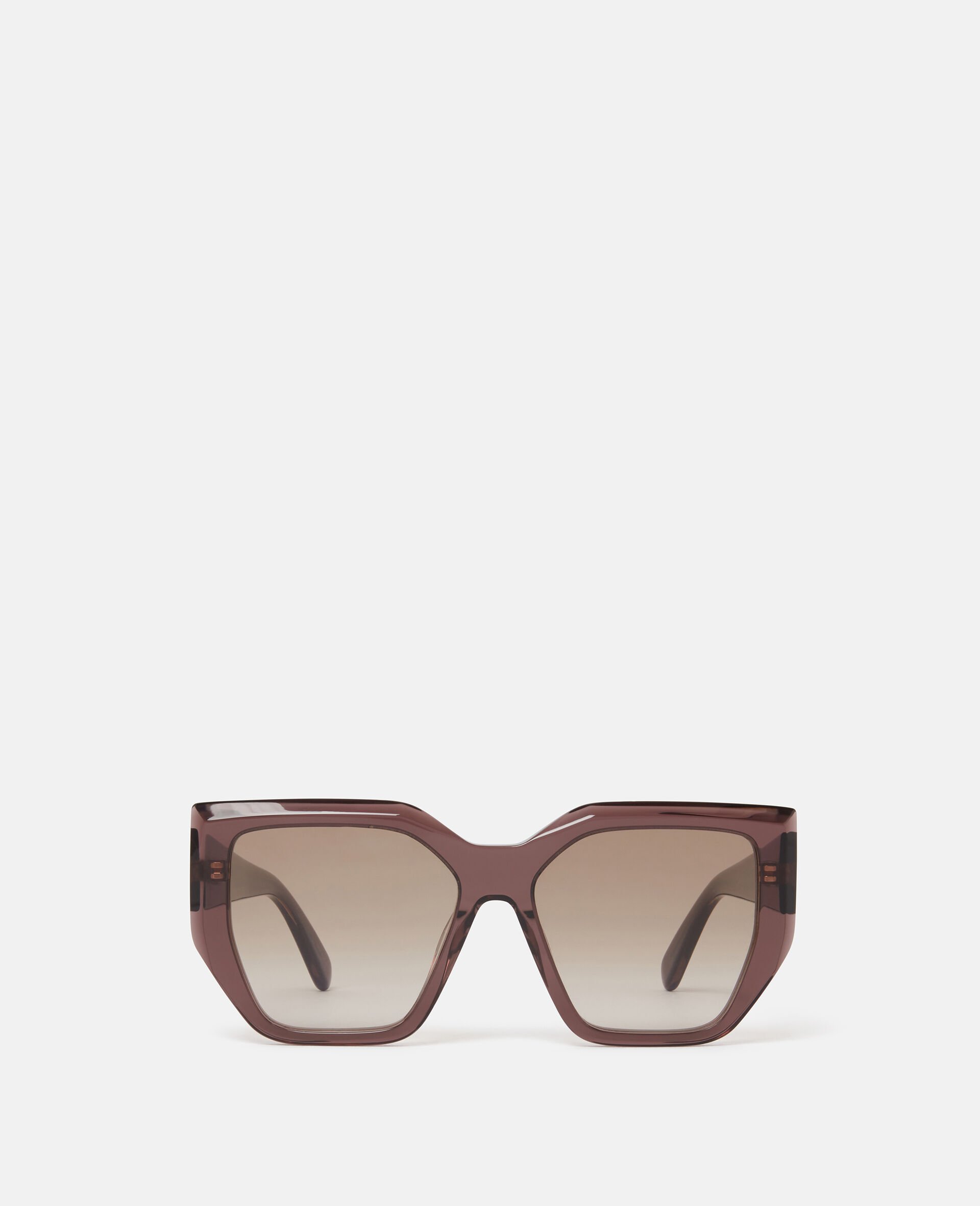 Chunky Square Cat-Eye Sunglasses-Brown-medium