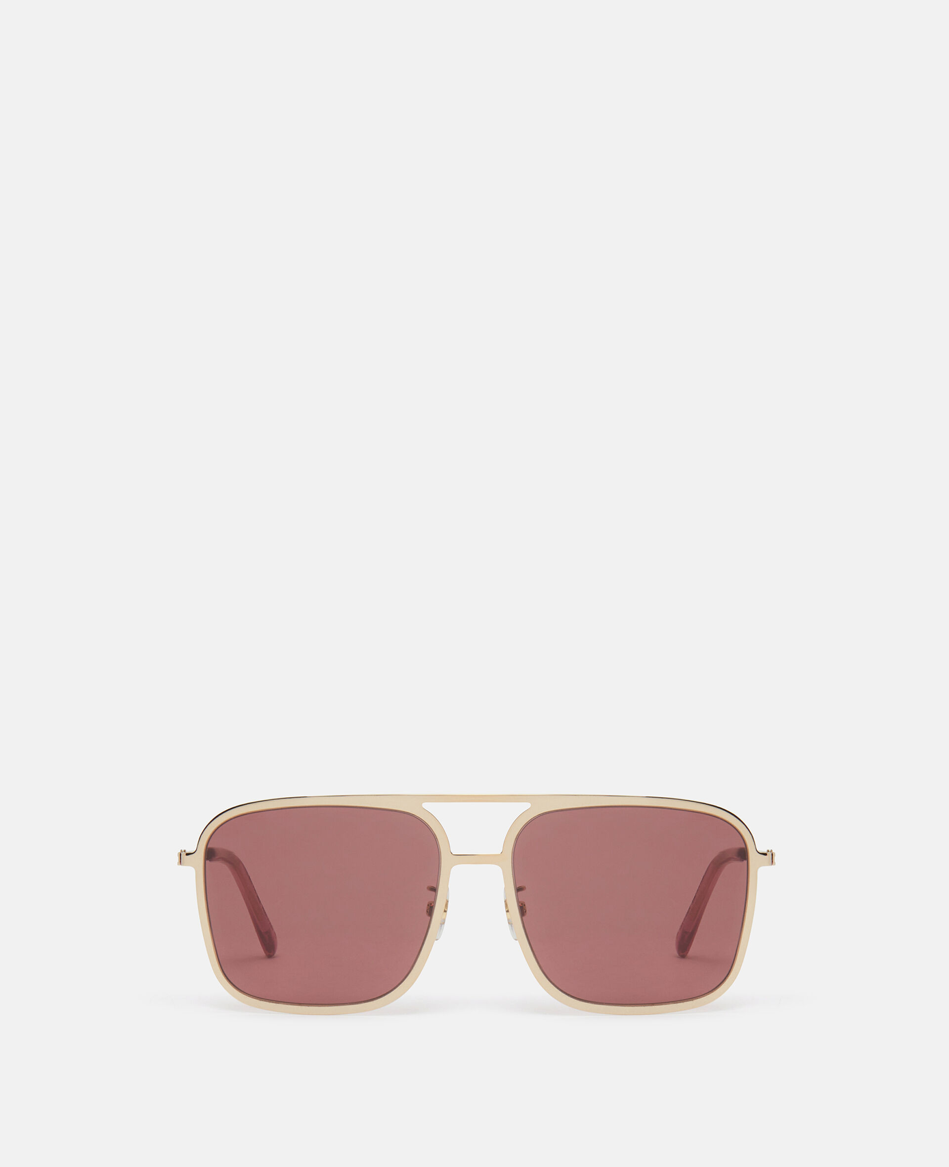 Oversized Square Sunglasses-Gold-medium
