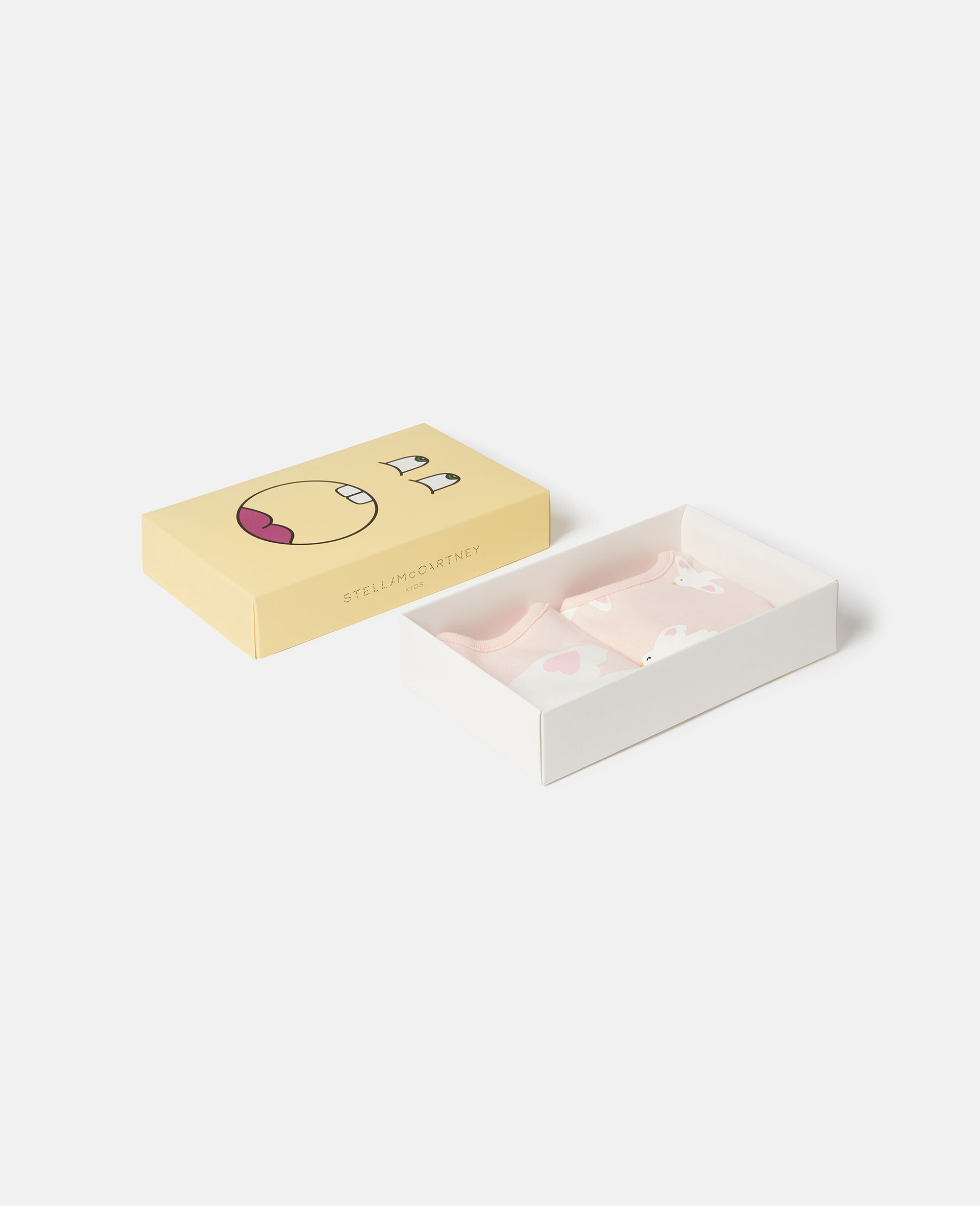 Lätzchen-Set mit Tauben-Print-Rose-medium