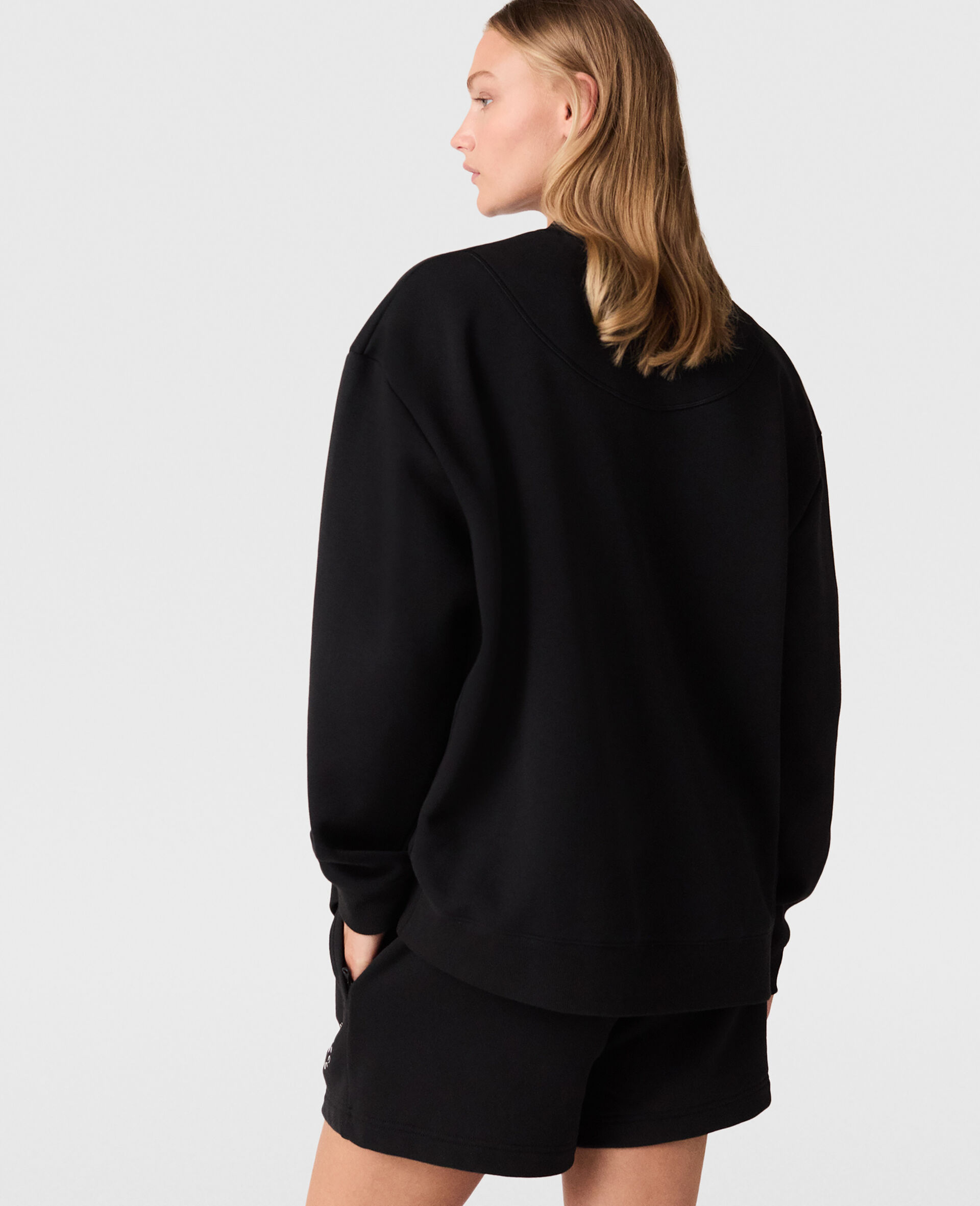 Logo Oversized Sweatshirt-Black-large Logo Oversized Sweatshirt-Black-large image number 4
