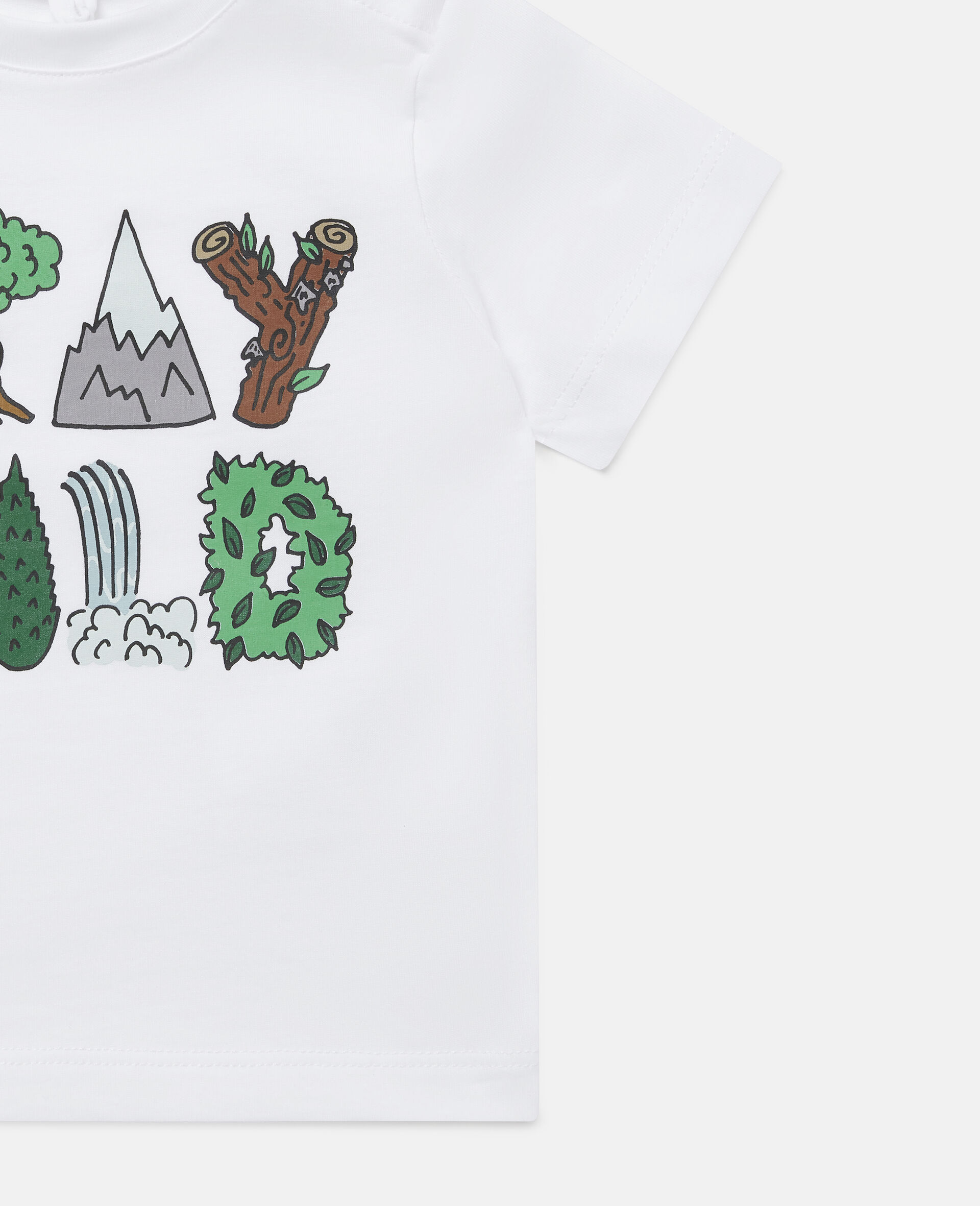 Baumwoll-T-Shirt mit „Stay Wild“-Print-Weiß-large image number 1