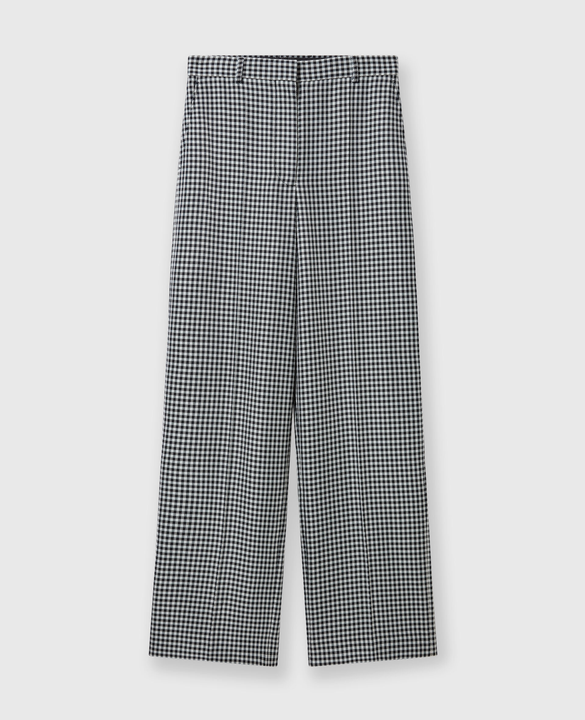 Low-Rise Check Straight-Leg Trousers-Cream-large image number 0