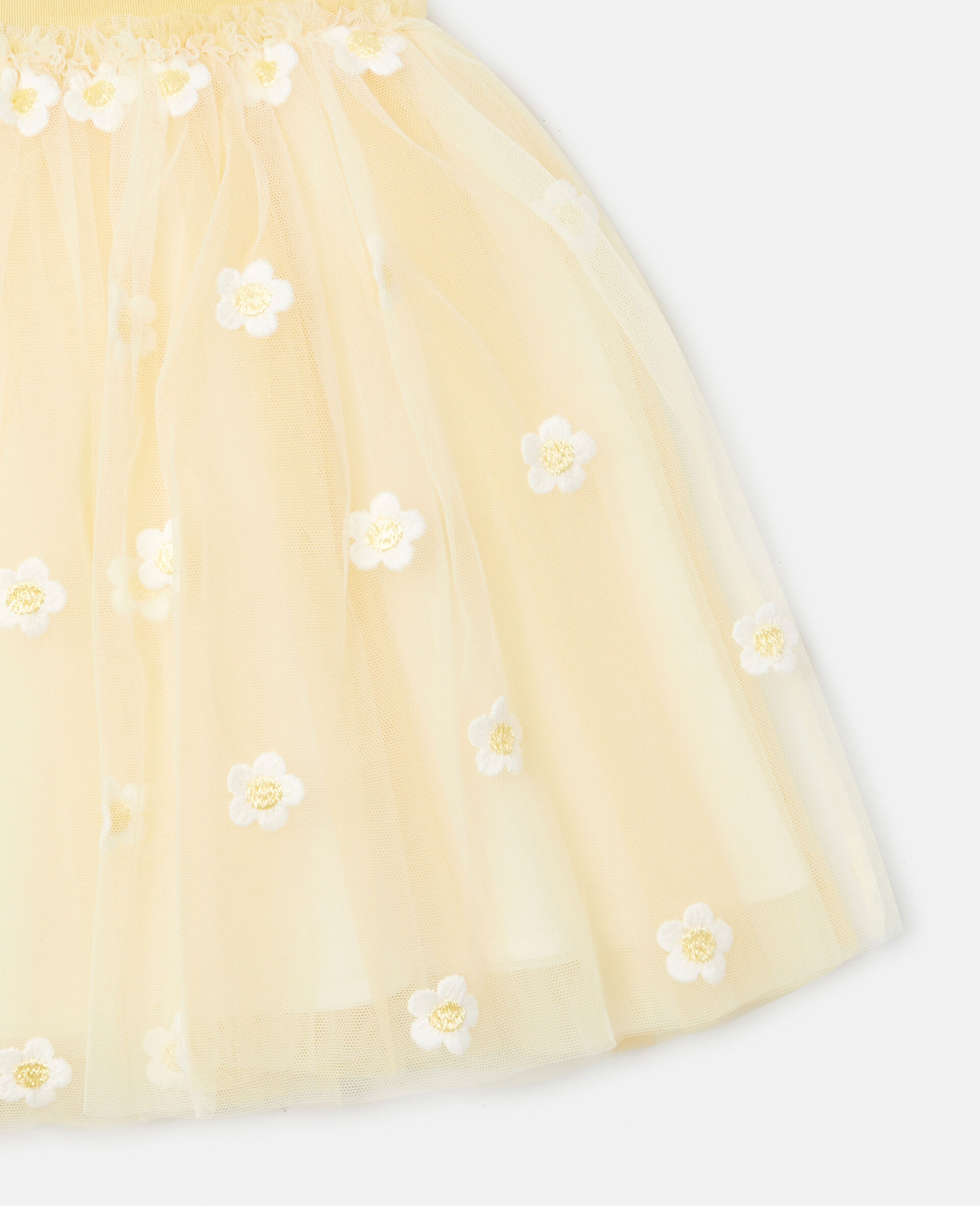 Daisy Embroidery Tulle Skirt-Yellow-large Daisy Embroidery Tulle Skirt-Yellow-large image number 3