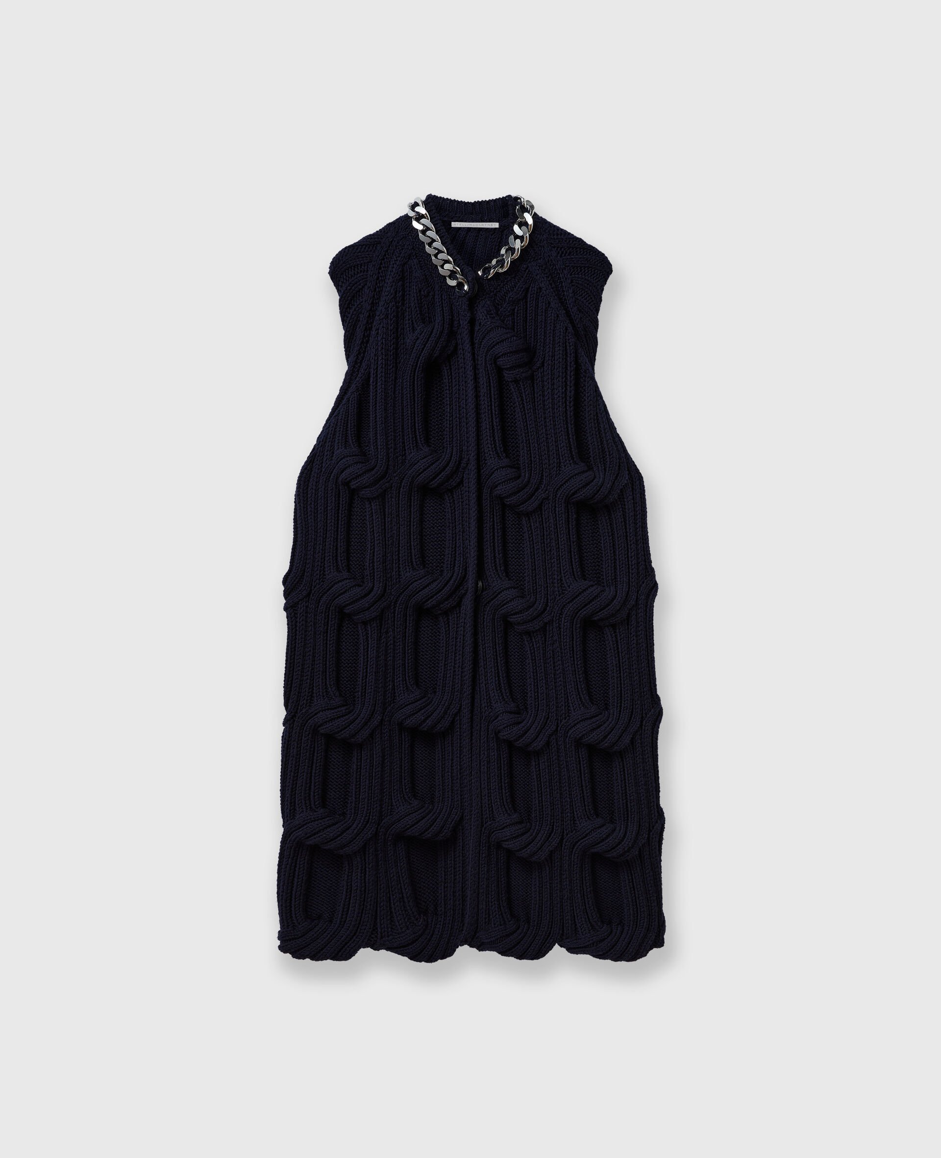 Falabella Chain Cable-Knit Cape-Blue-large image number 0