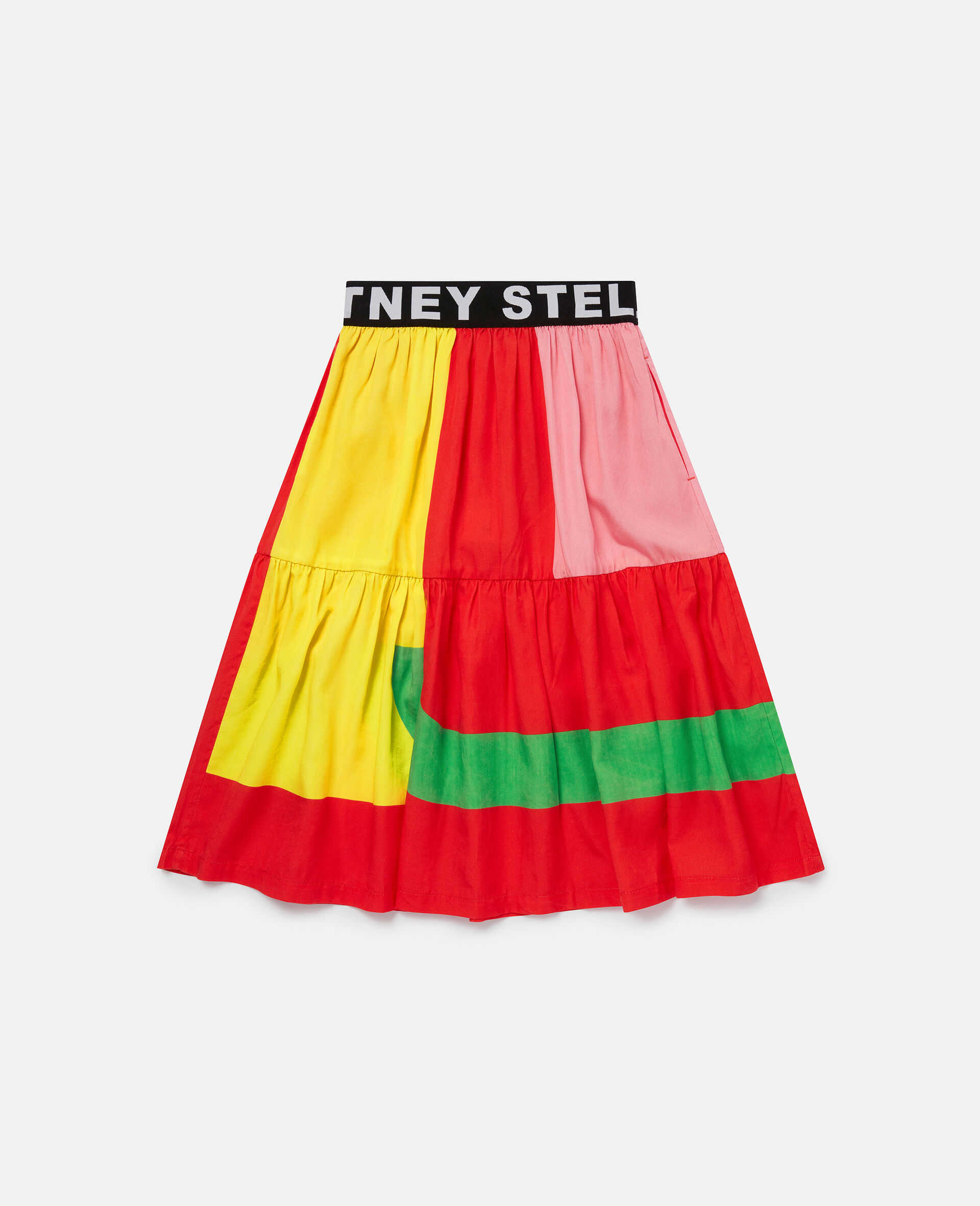 Colourblock Maxi Twill Skirt-Multicoloured-large