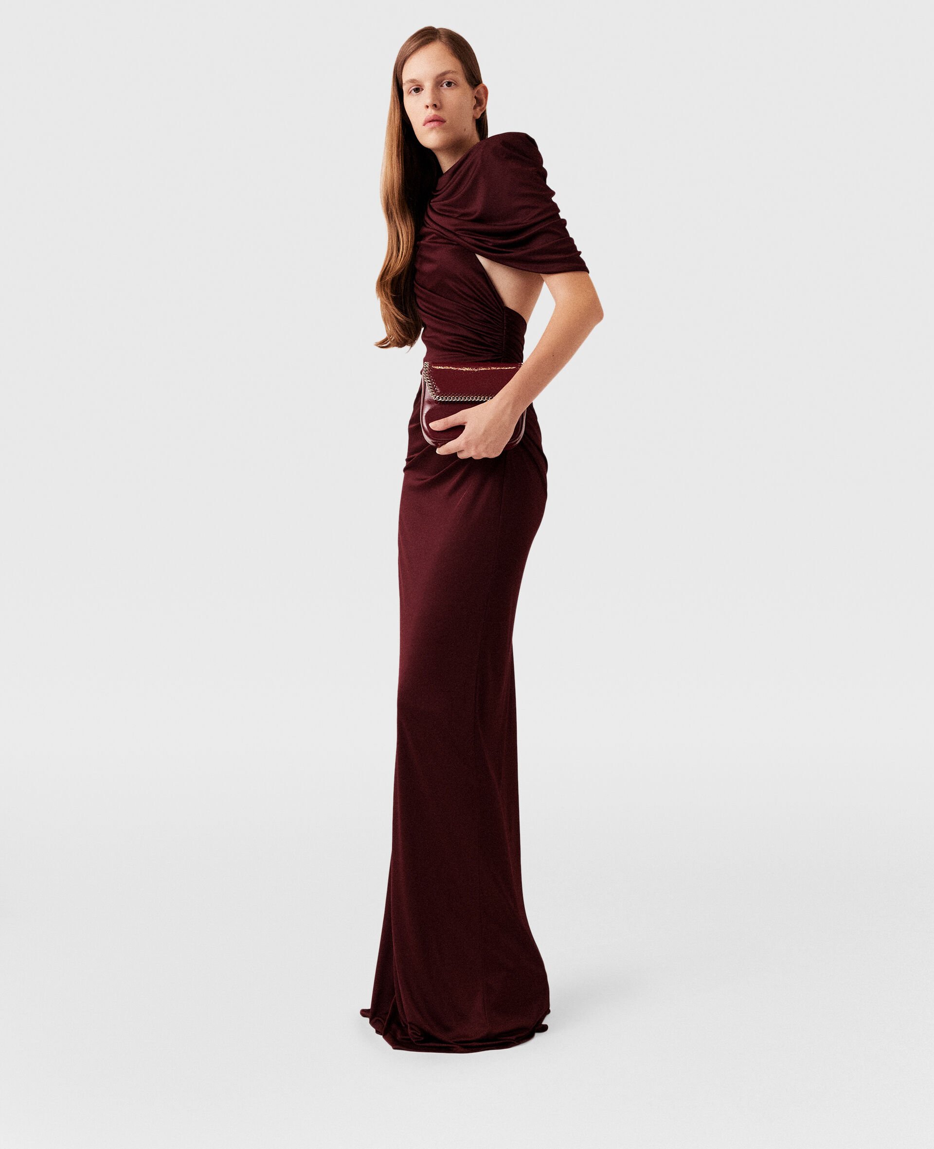 裹身超长连衣裙-红色-large image number 6