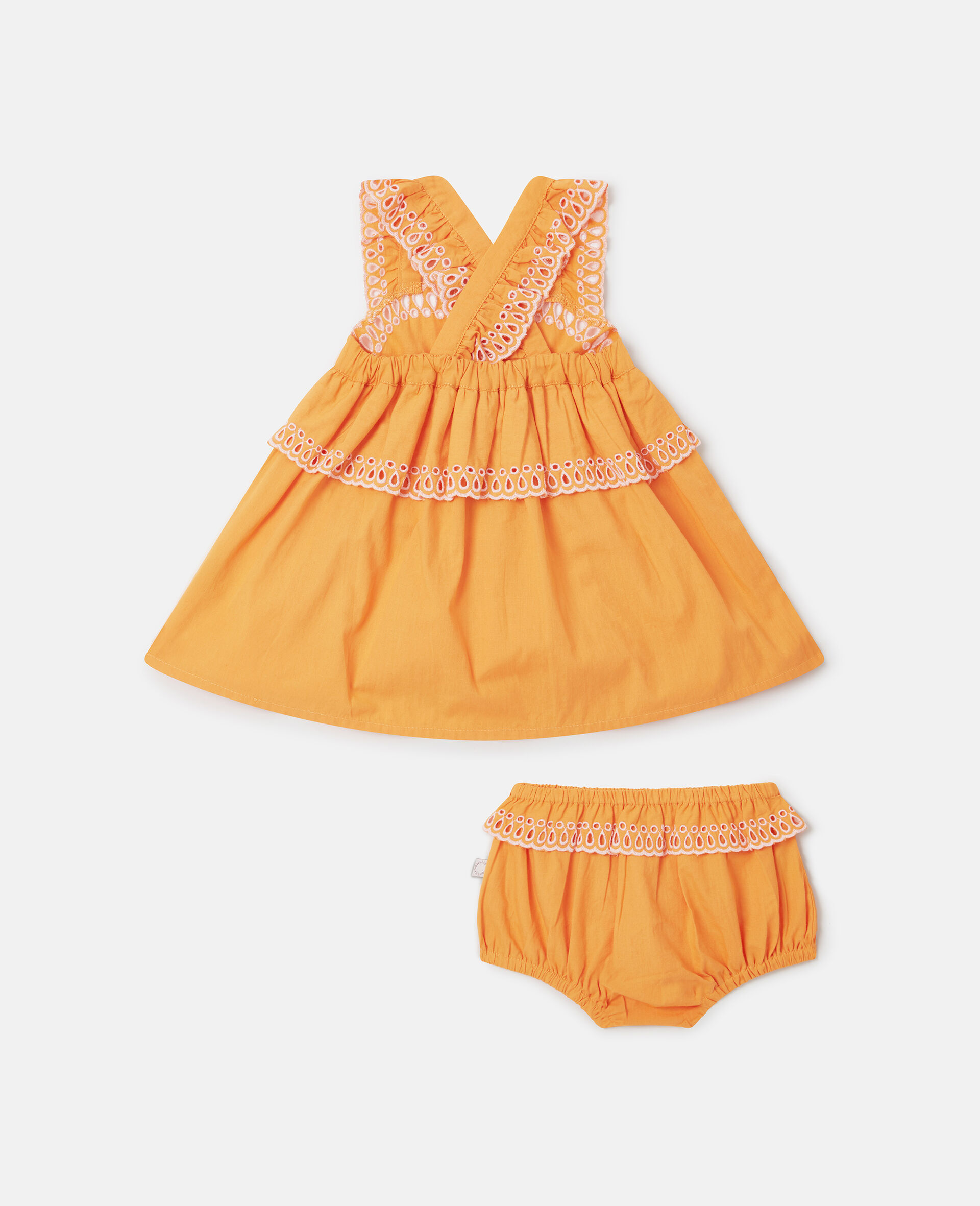 Popeline Dress and Bloomers Set-Orange-large image number 2