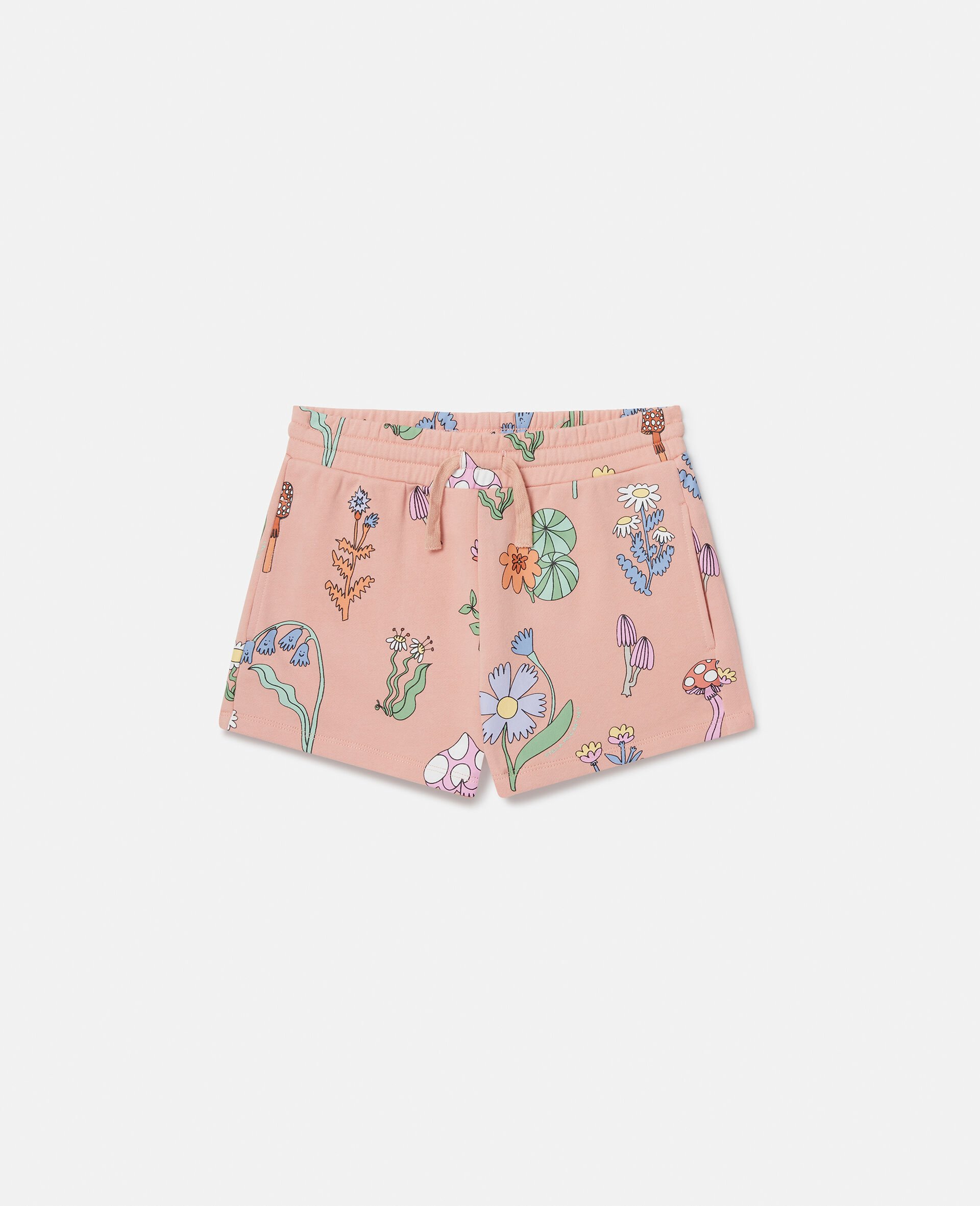 Woodland Print Drawstring Shorts-Pink-large image number 0