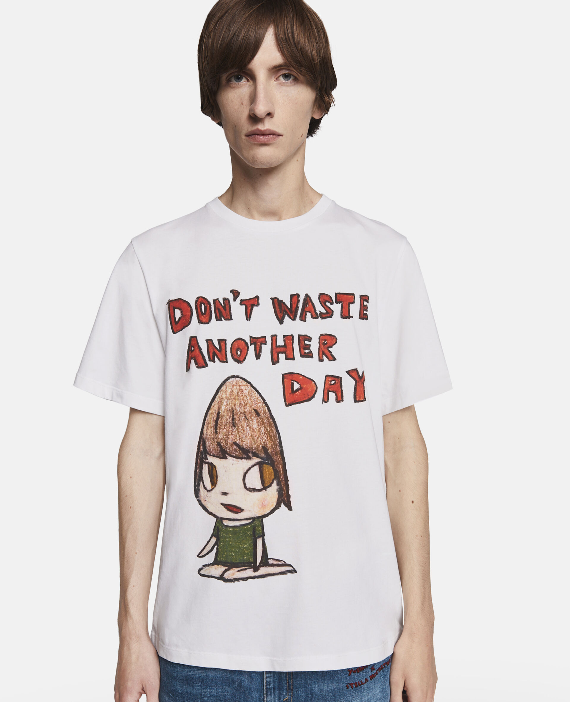 Don't Waste Another Day Slogan Oversized T-Shirt-White-large image number 4