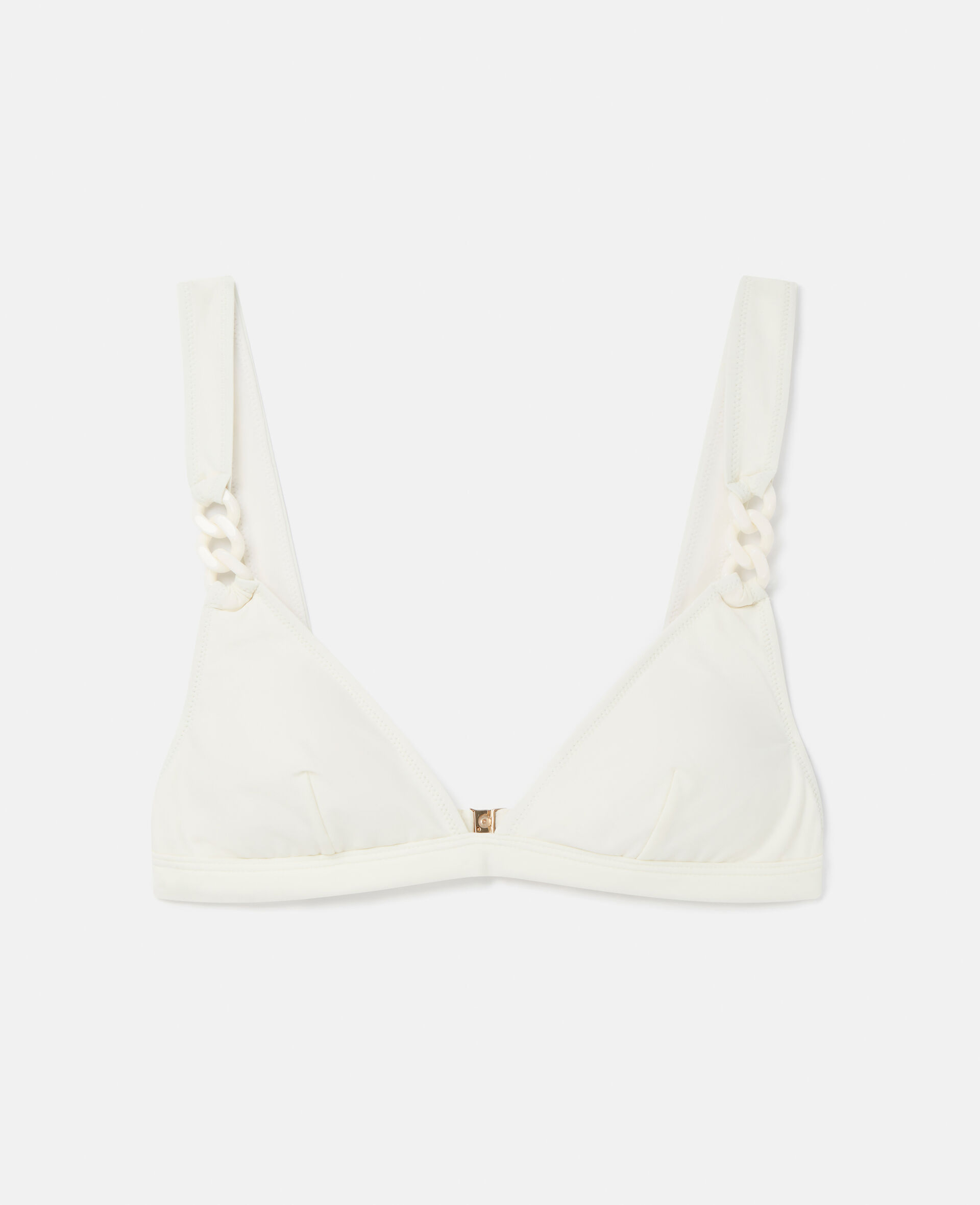 Stella Mccartney Falabella Pop Triangle Padded Bikini Top In Cream