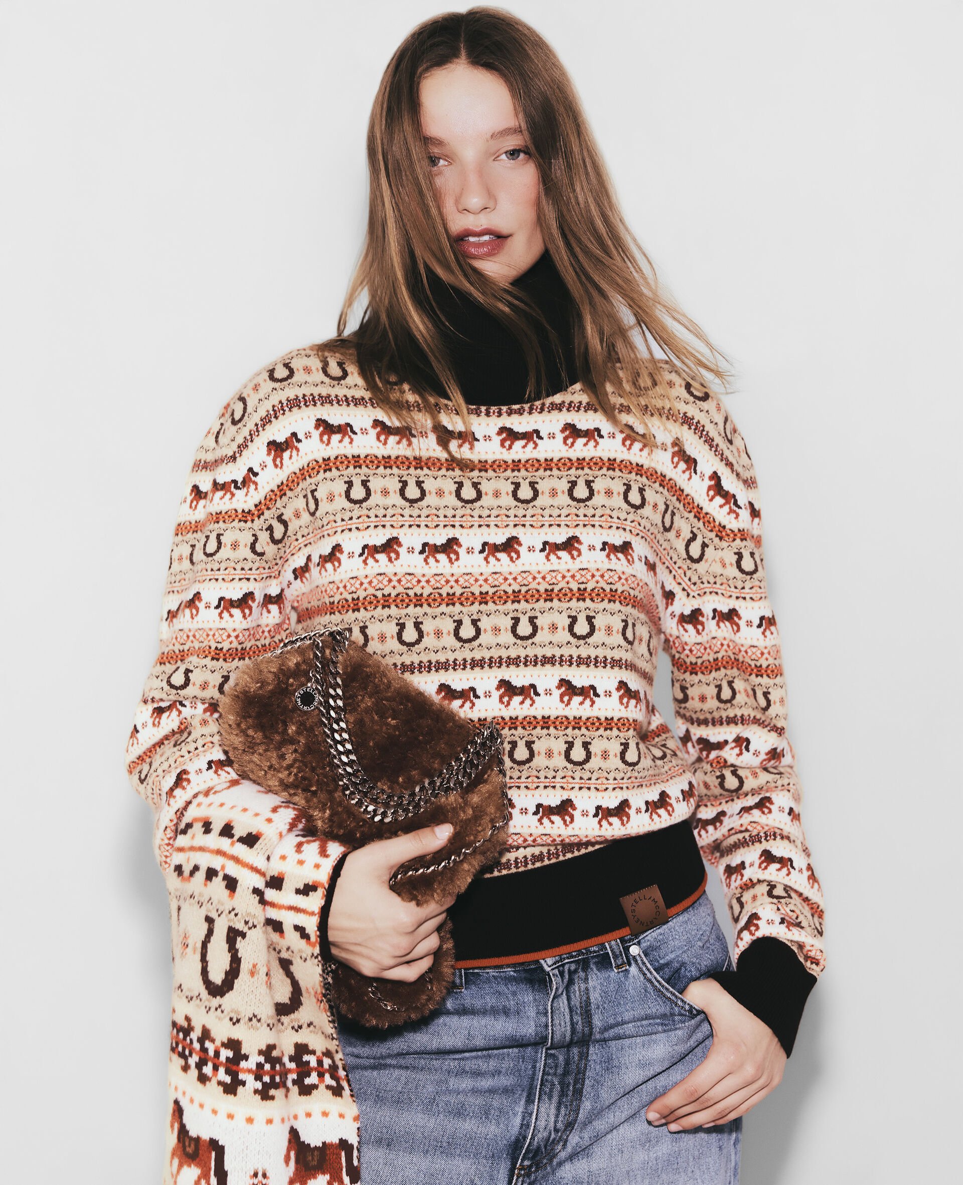 Fair Isle Wool Turtleneck-Multicolour-model