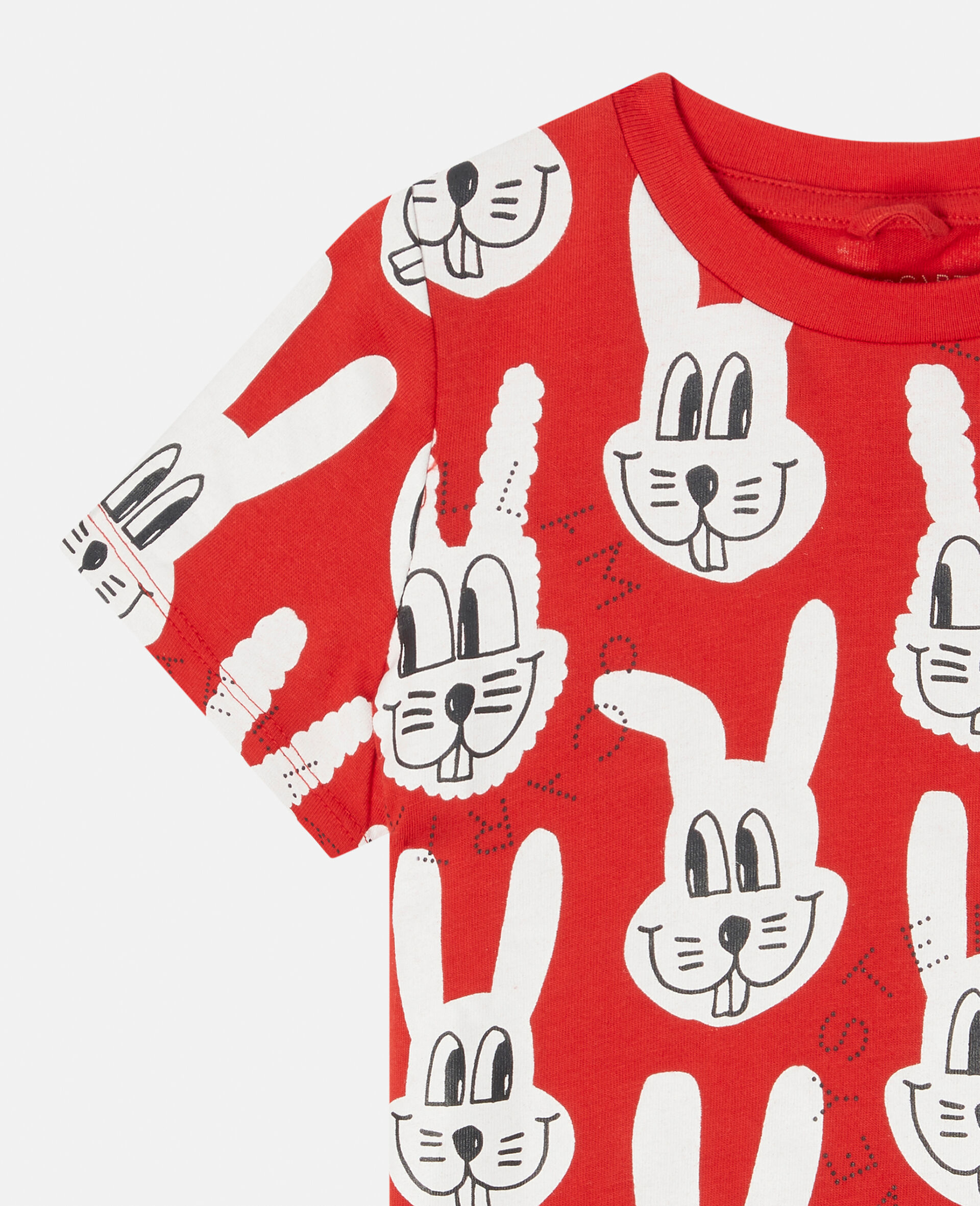 Rabbit Print T-Shirt-Red-large Rabbit Print T-Shirt-Red-large image number 1