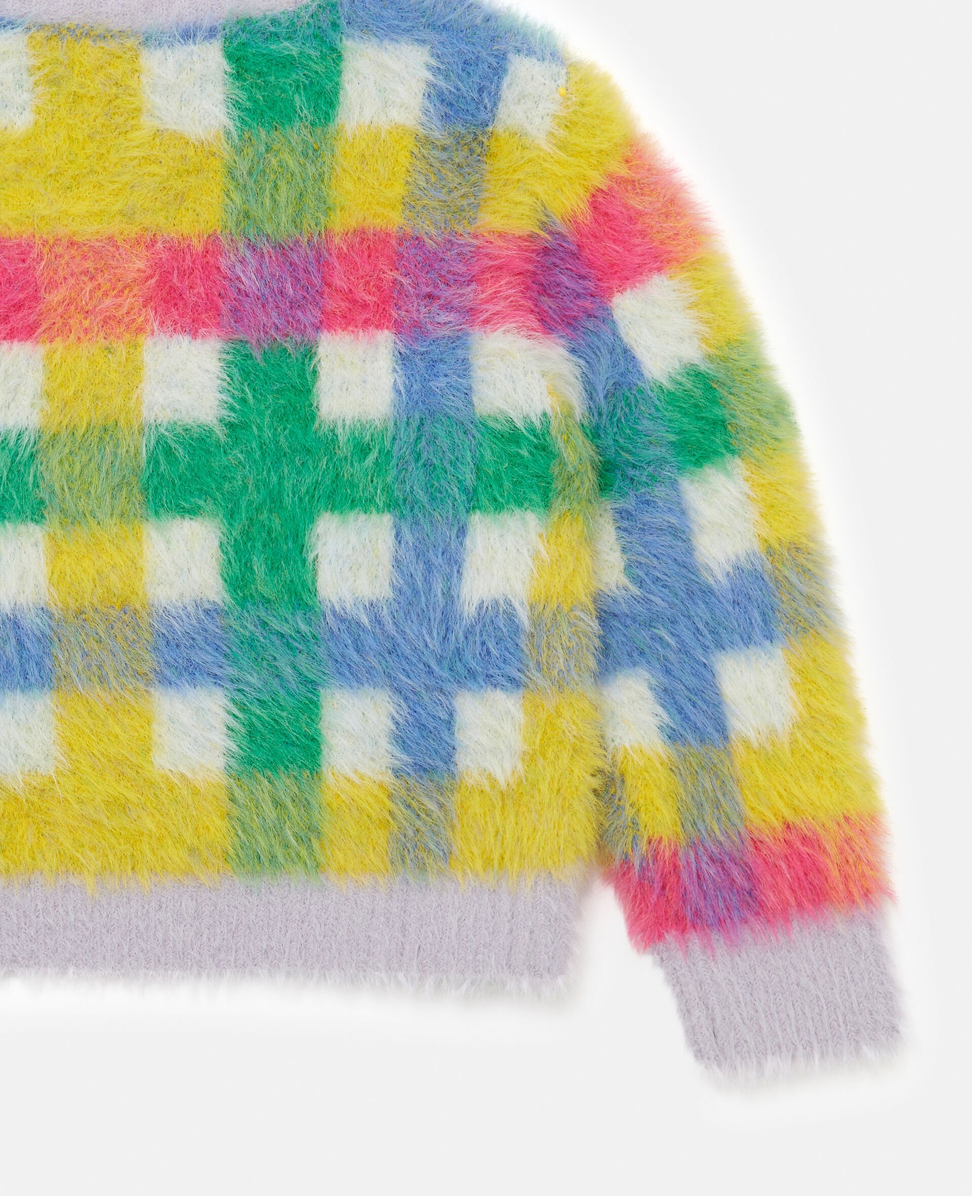 Rainbow Check Knitted Cardigan-Multicolour-large Rainbow Check Knitted Cardigan-Multicolour-large image number 4