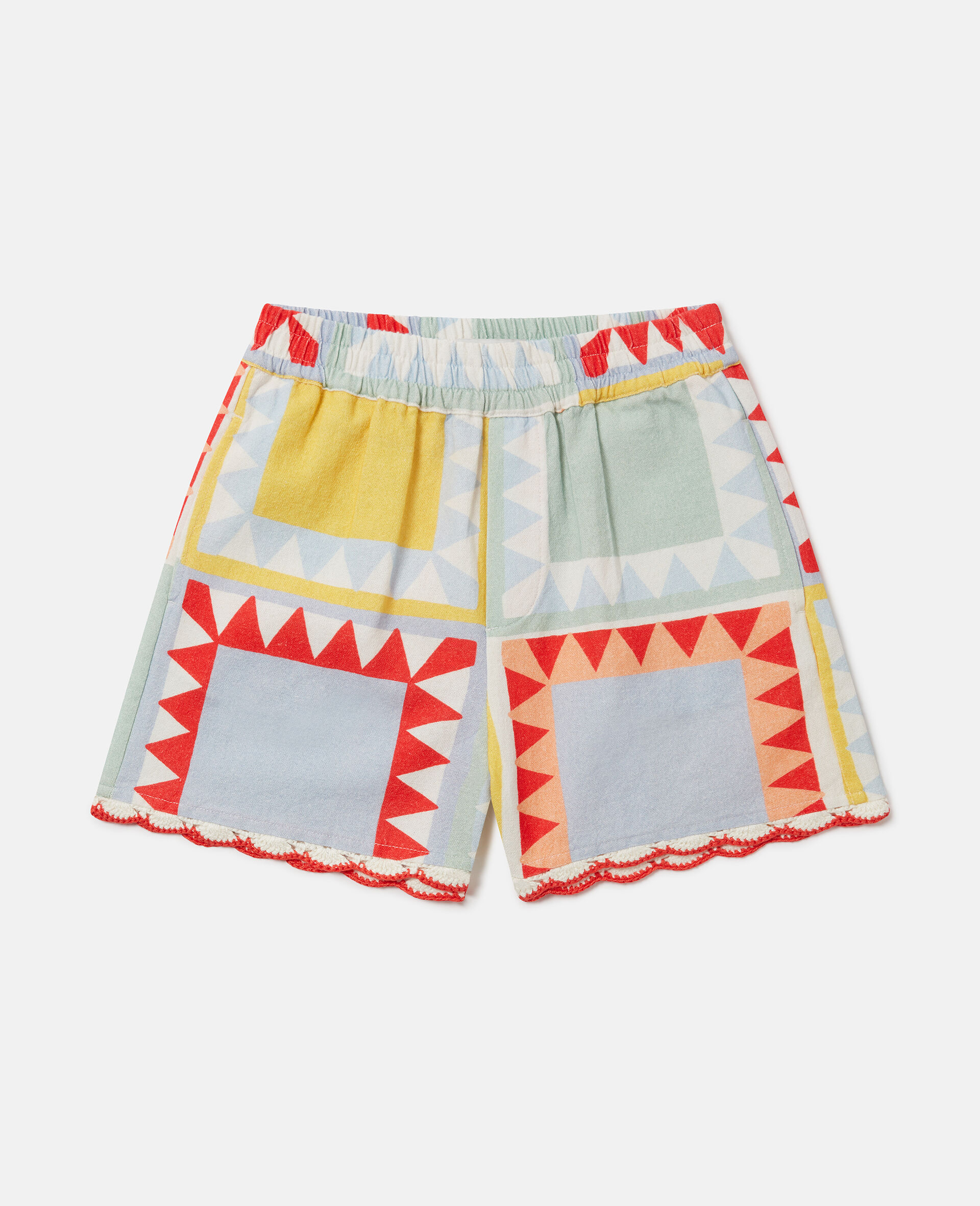 Patchwork Print Shorts-Multicolour-medium