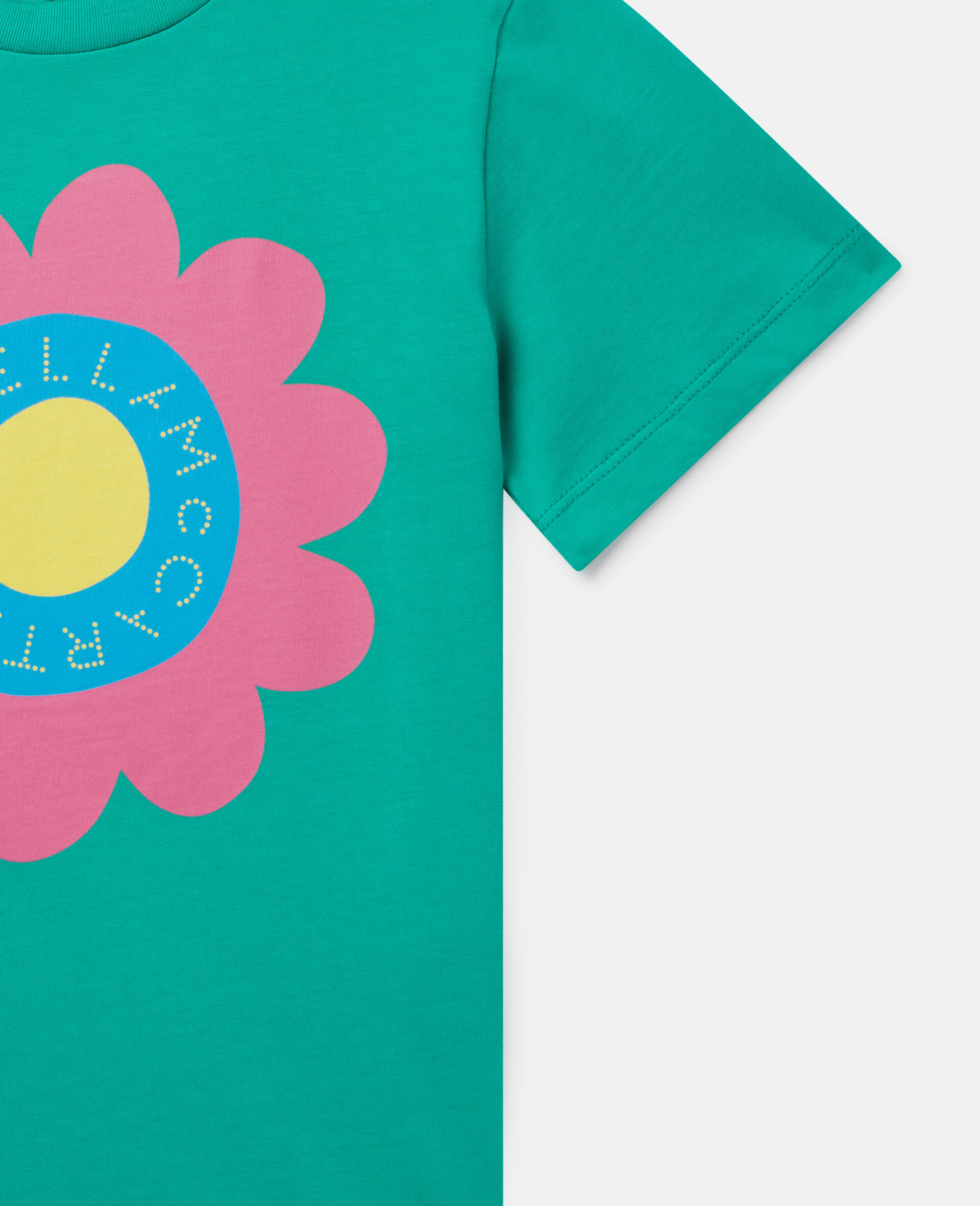 Stella Logo Graphic Flower T-Shirt-Green-large image number 1