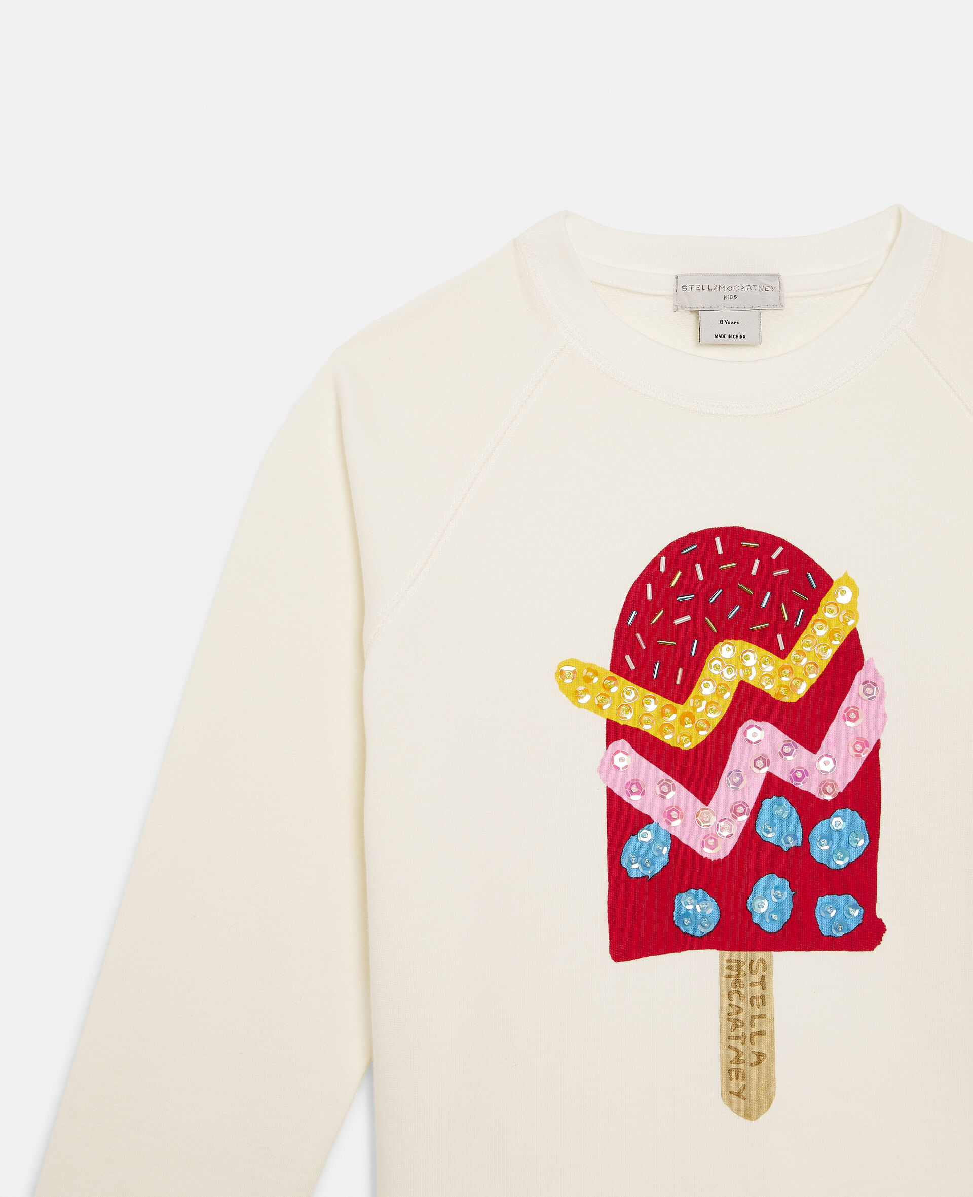 Popsicle Print Fleece Sweatshirt-White-large image number 1