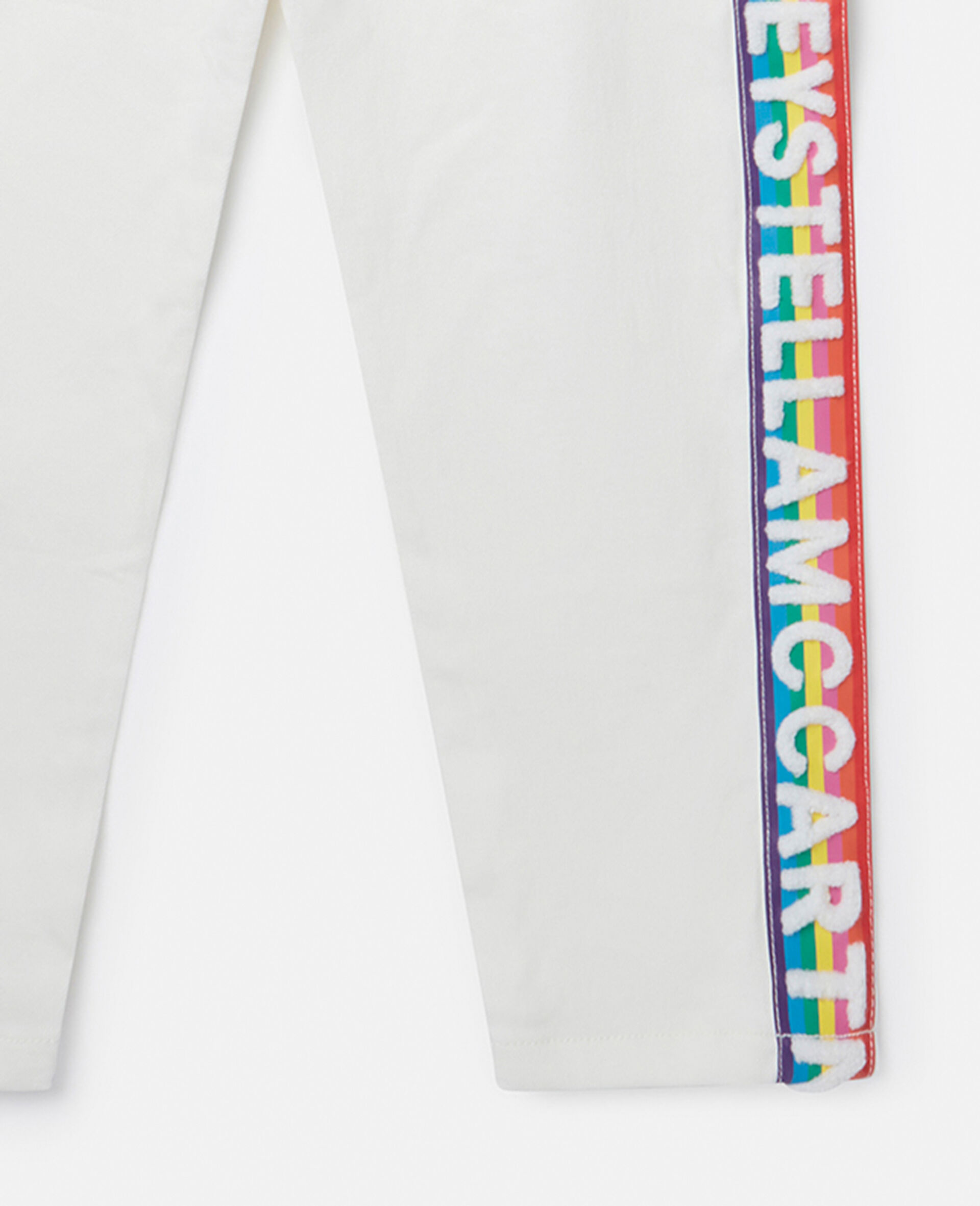 Rainbow Logo Tape Dungarees-White-large image number 3