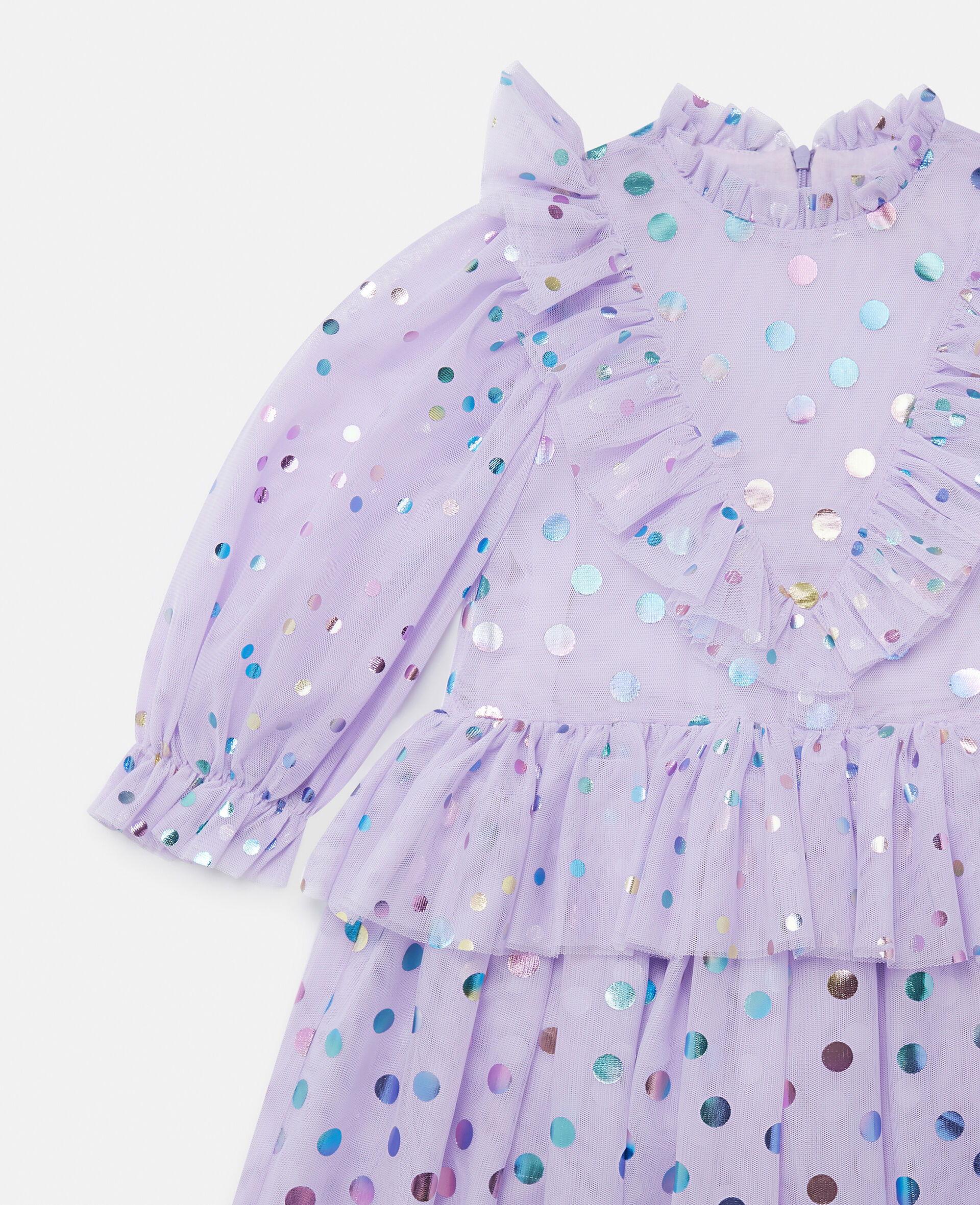 Frilled Pleated Tulle Dress-Purple-large Frilled Pleated Tulle Dress-Purple-large image number 2