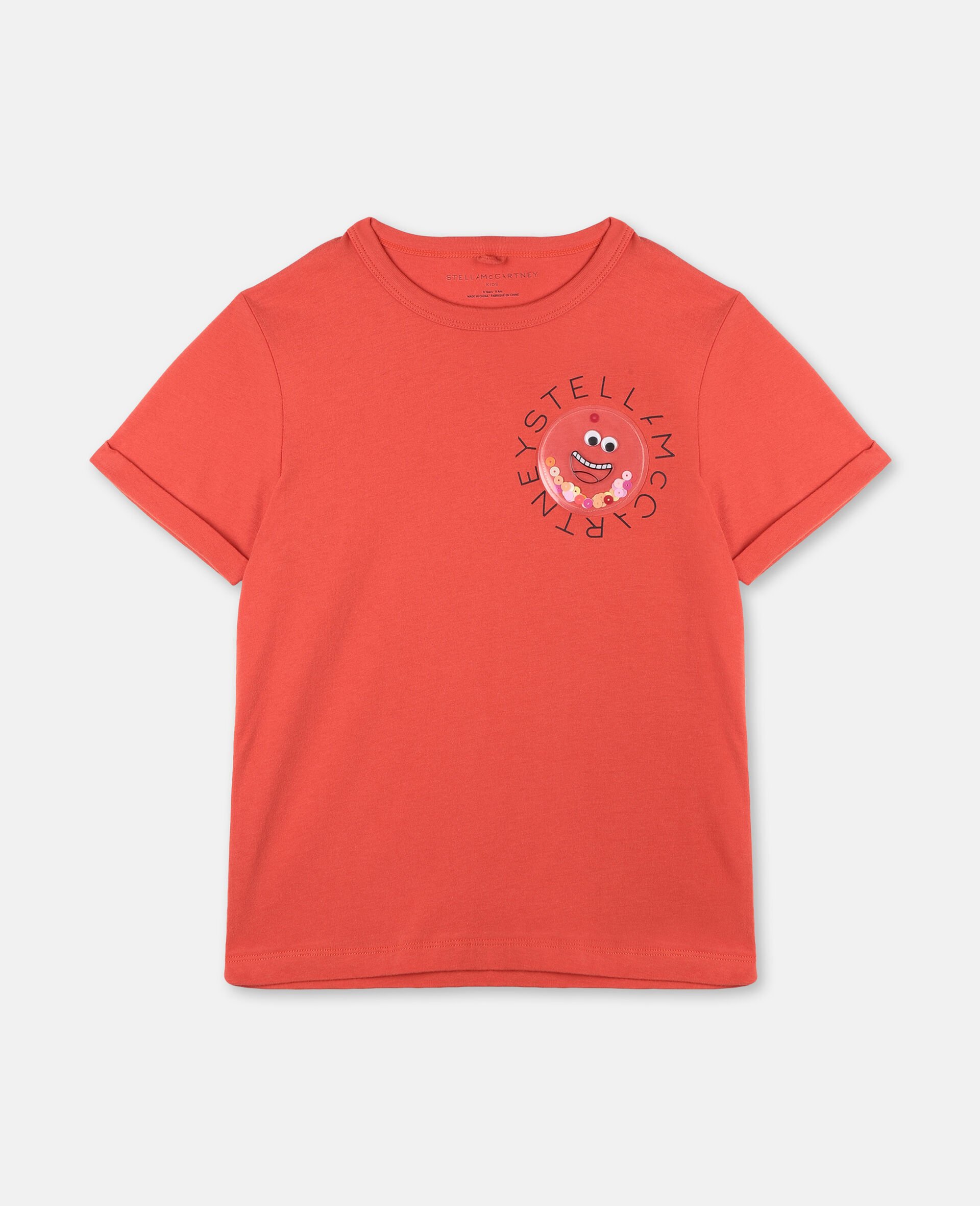 T-shirt en coton avec logo-Rouge-large image number 0