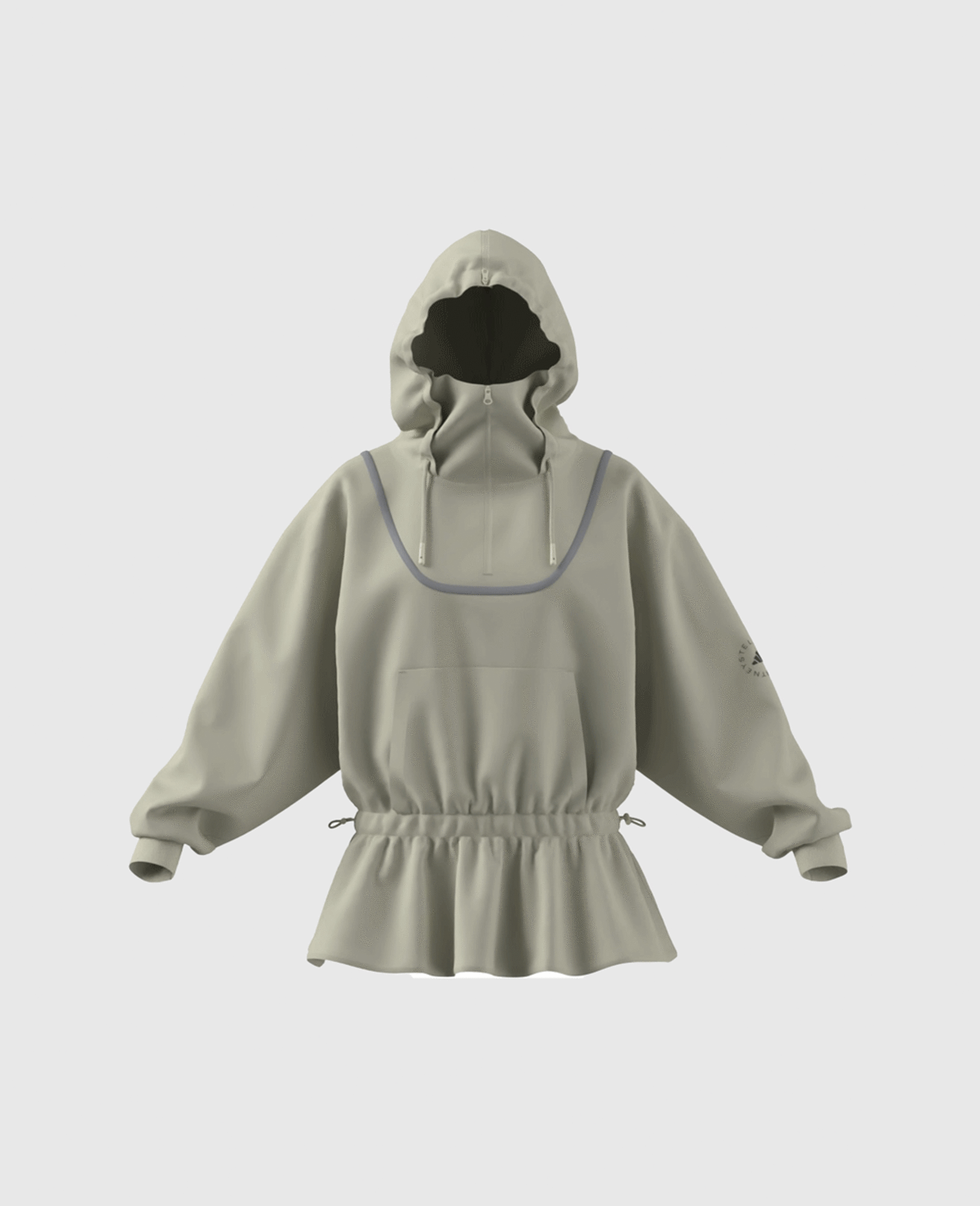 Logo Peplum Hoodie-Beige-large Logo Peplum Hoodie-Beige-large image number 7