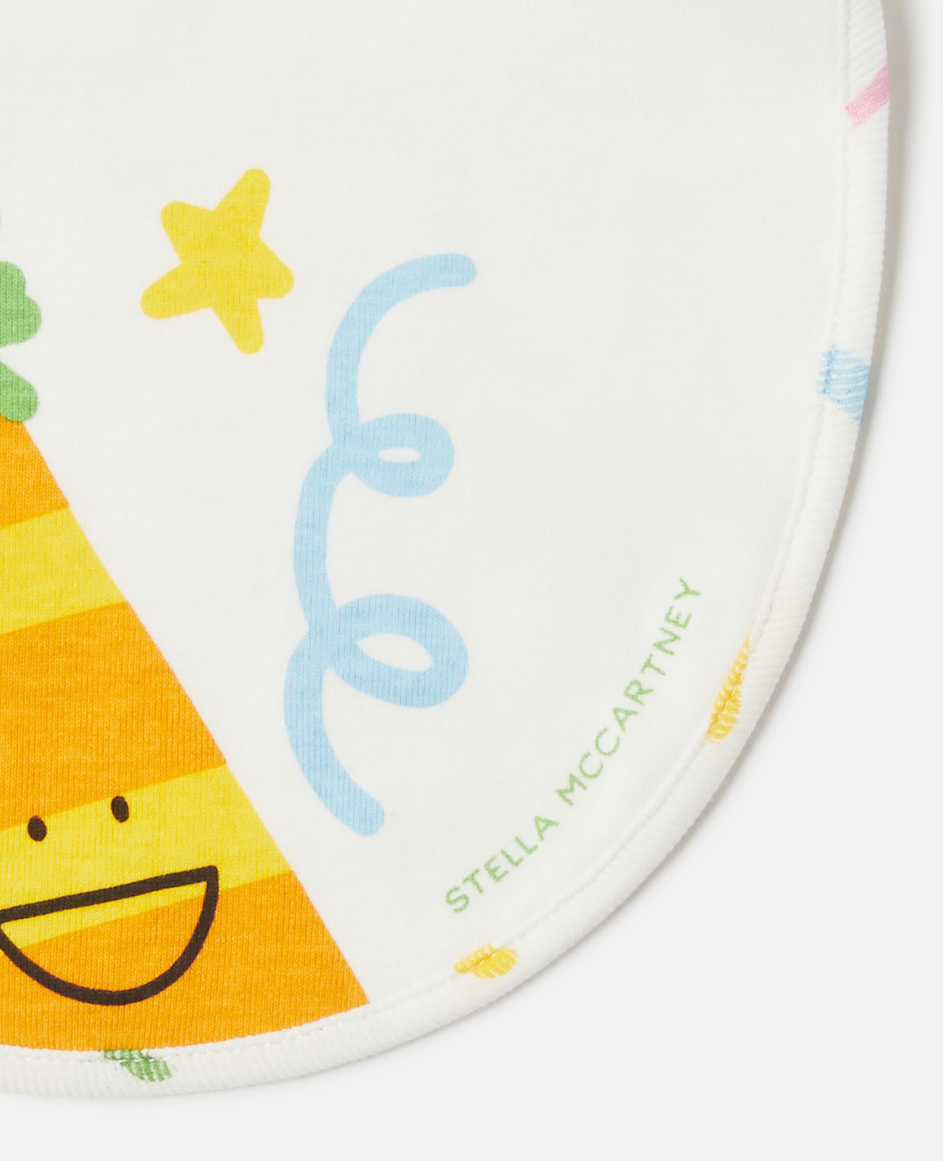 Party Hat Print Bib Set-White-medium