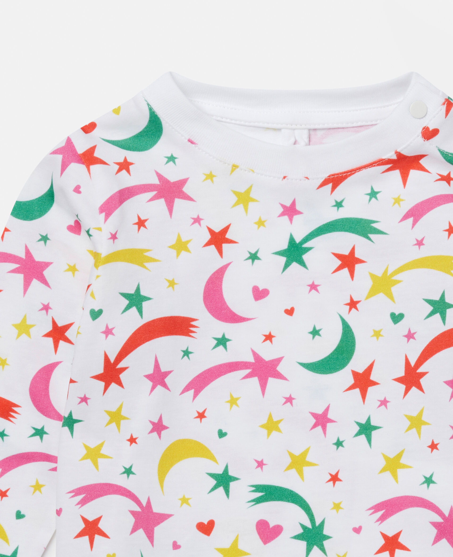 Shooting Star Print Cotton T‐Shirt-White-large image number 1