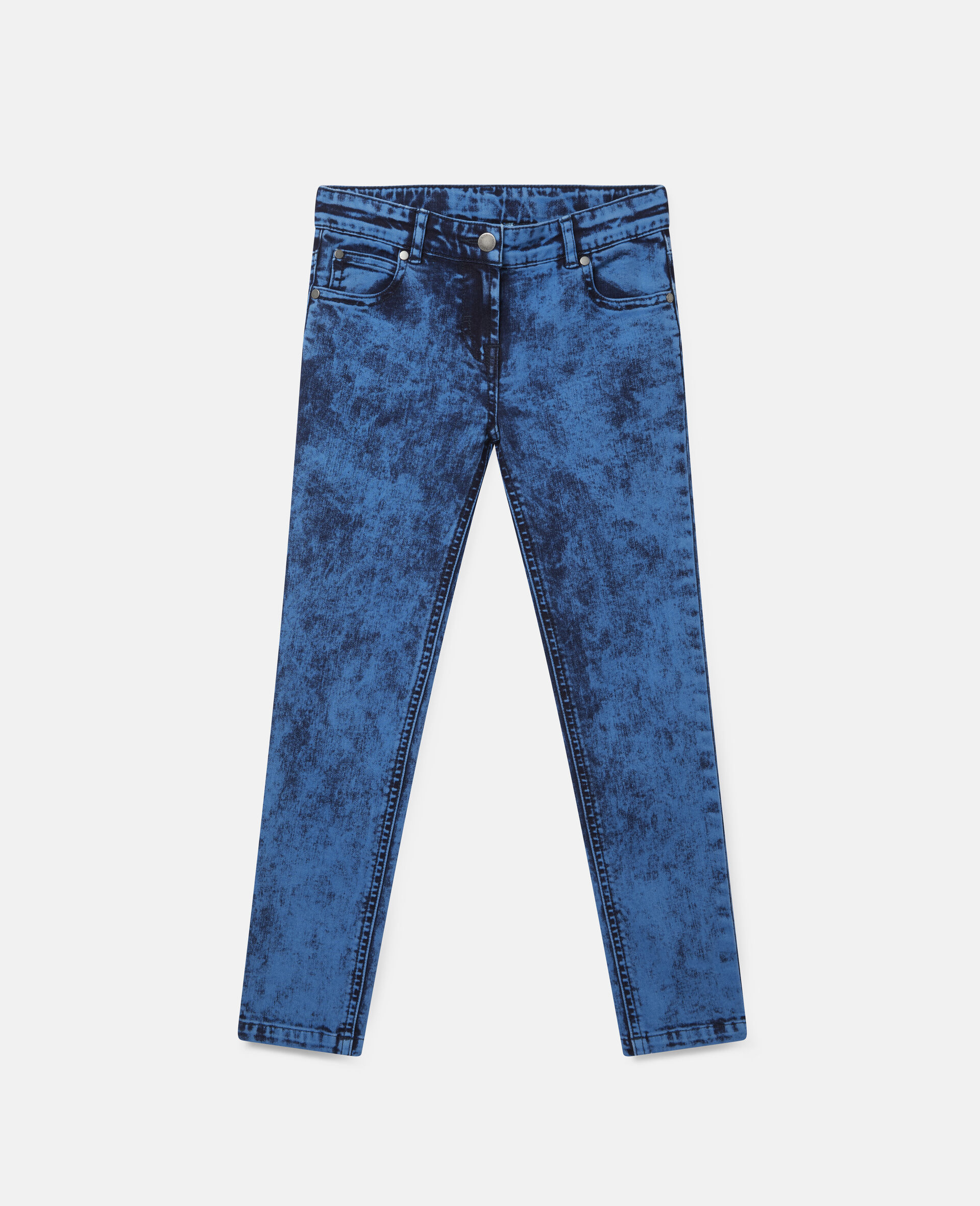 Pantalon en denim délavé Blue Acid Dye -Bleu-large image number 0