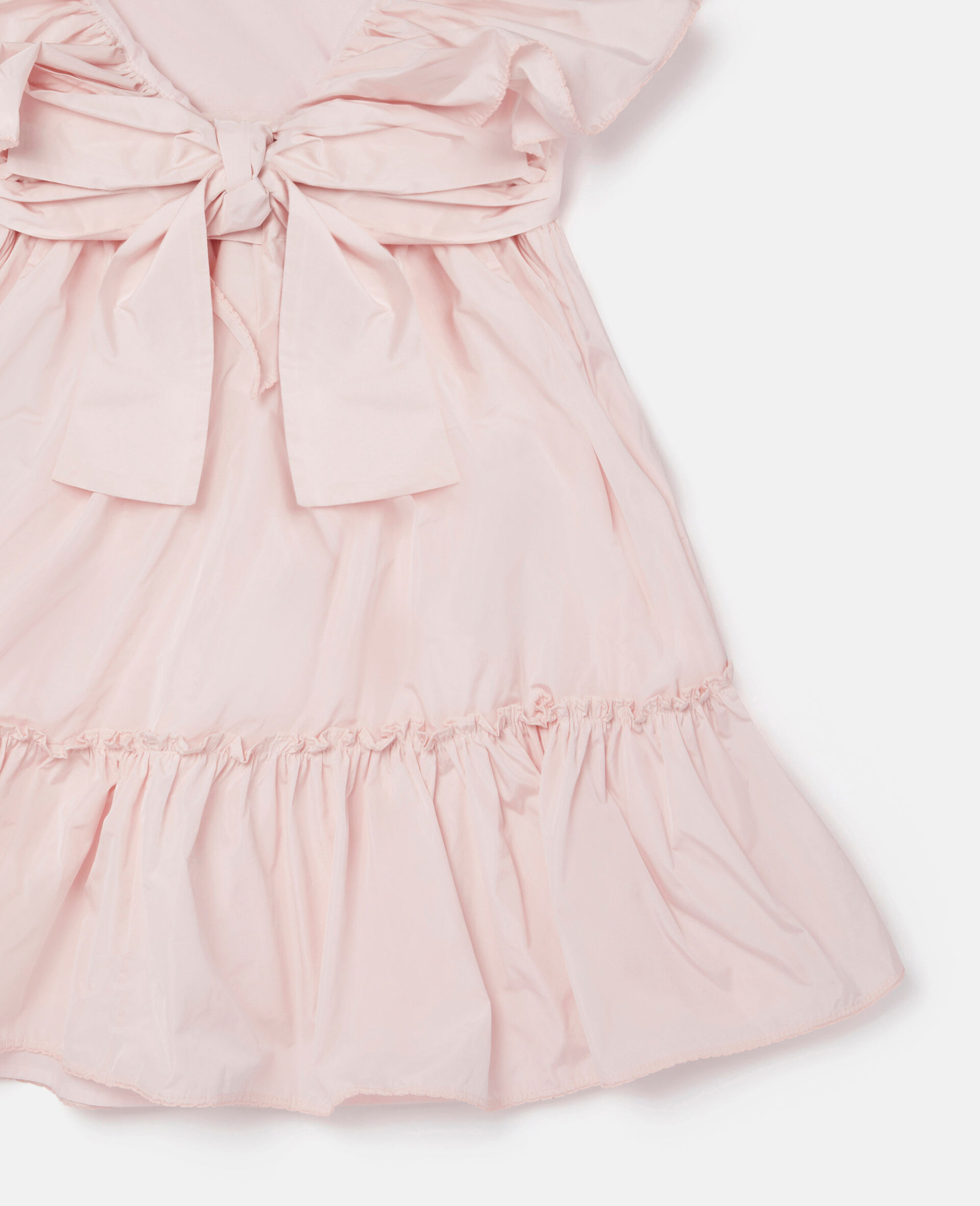 Kids Pink Ruffle Taffeta Belted Dress | Stella McCartney US