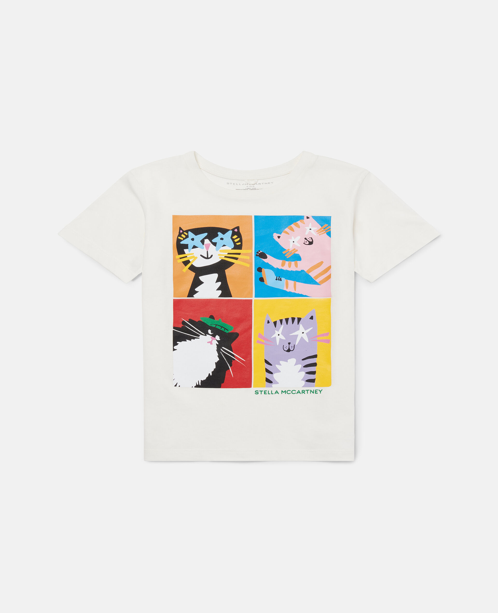 T-Shirt mit Katzen-Grafik-Cream-large image number 0