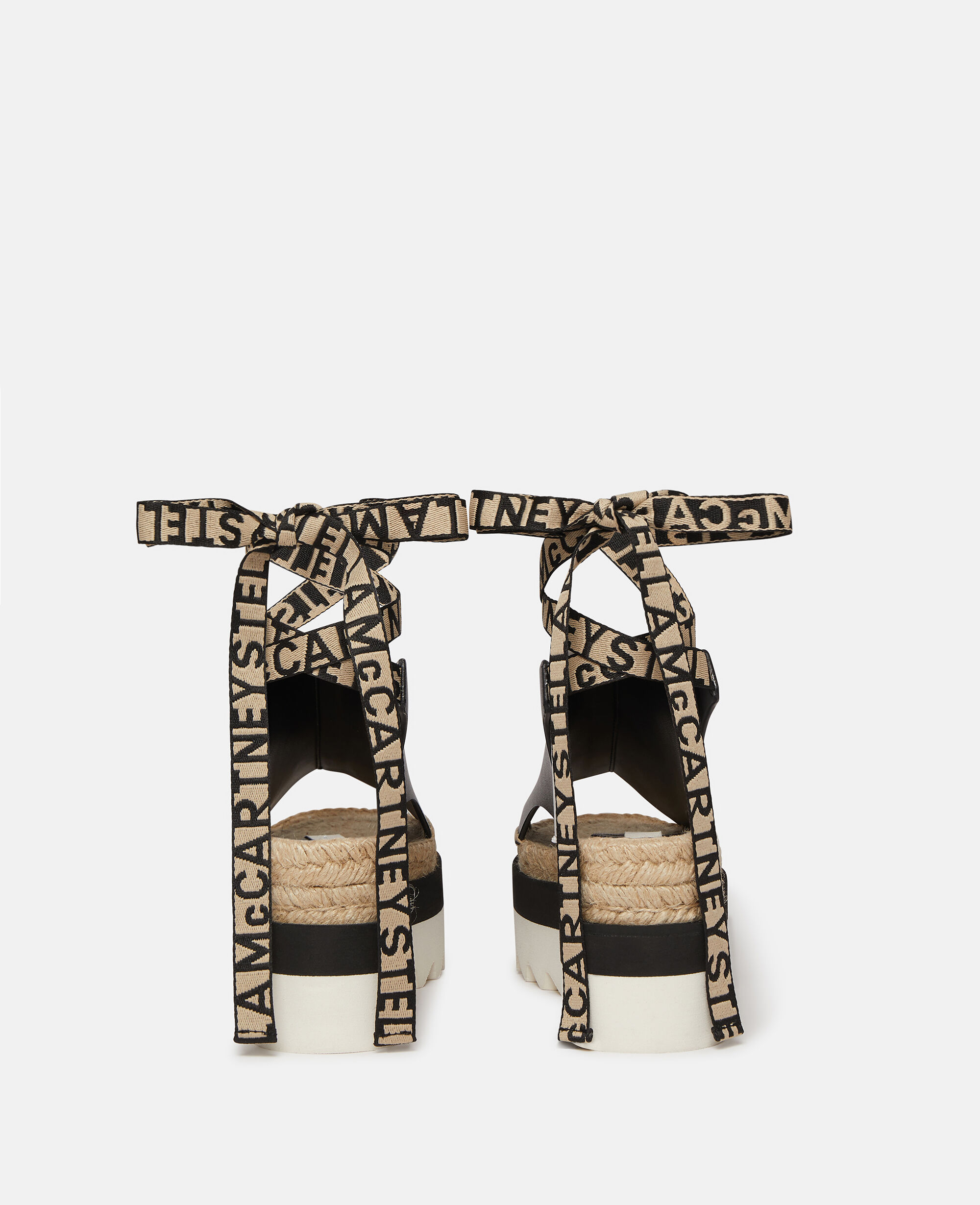 Women Black Gaia Peeptoe Platform Espadrilles | Stella