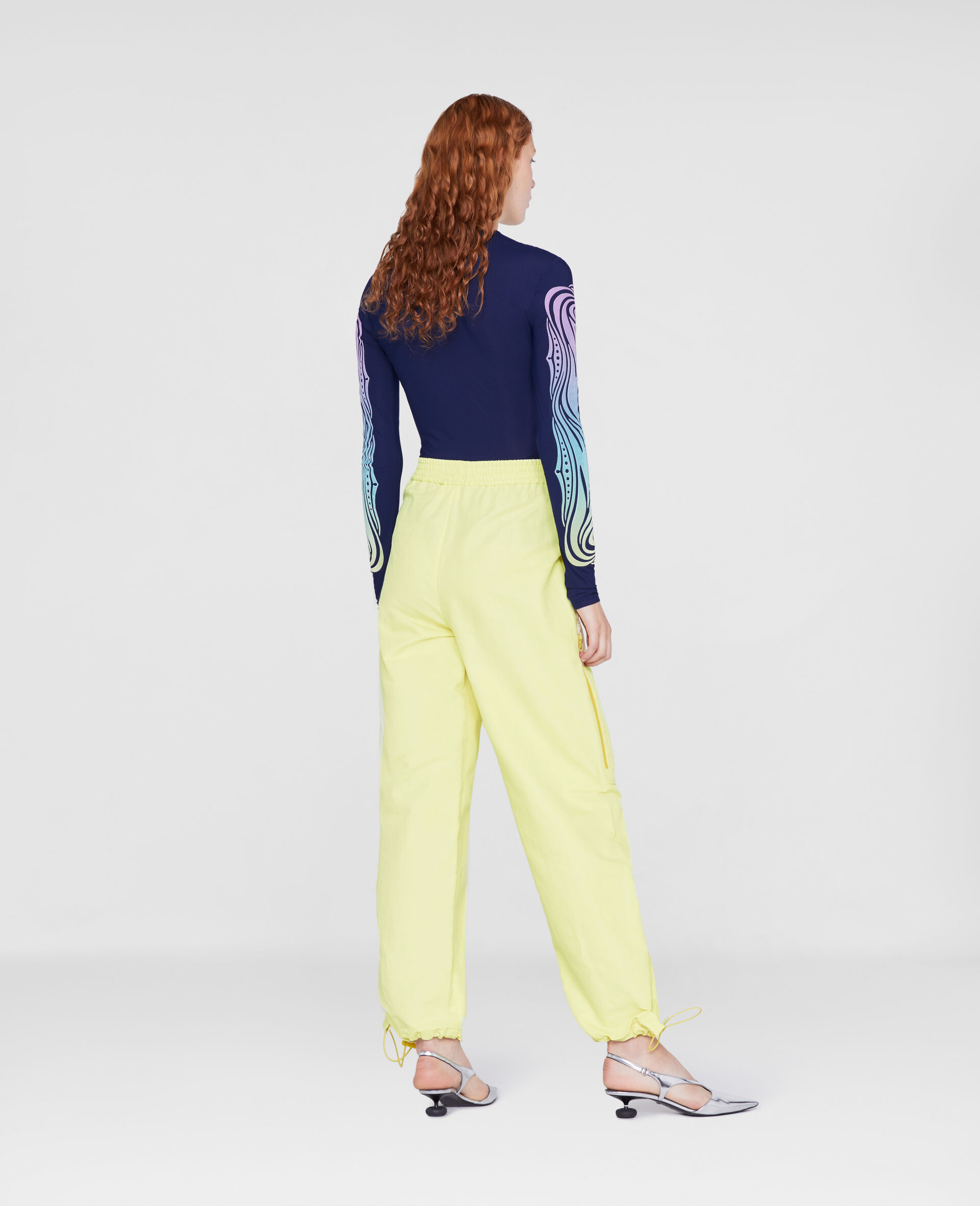Zip pocket Trousers-Yellow-large image number 2