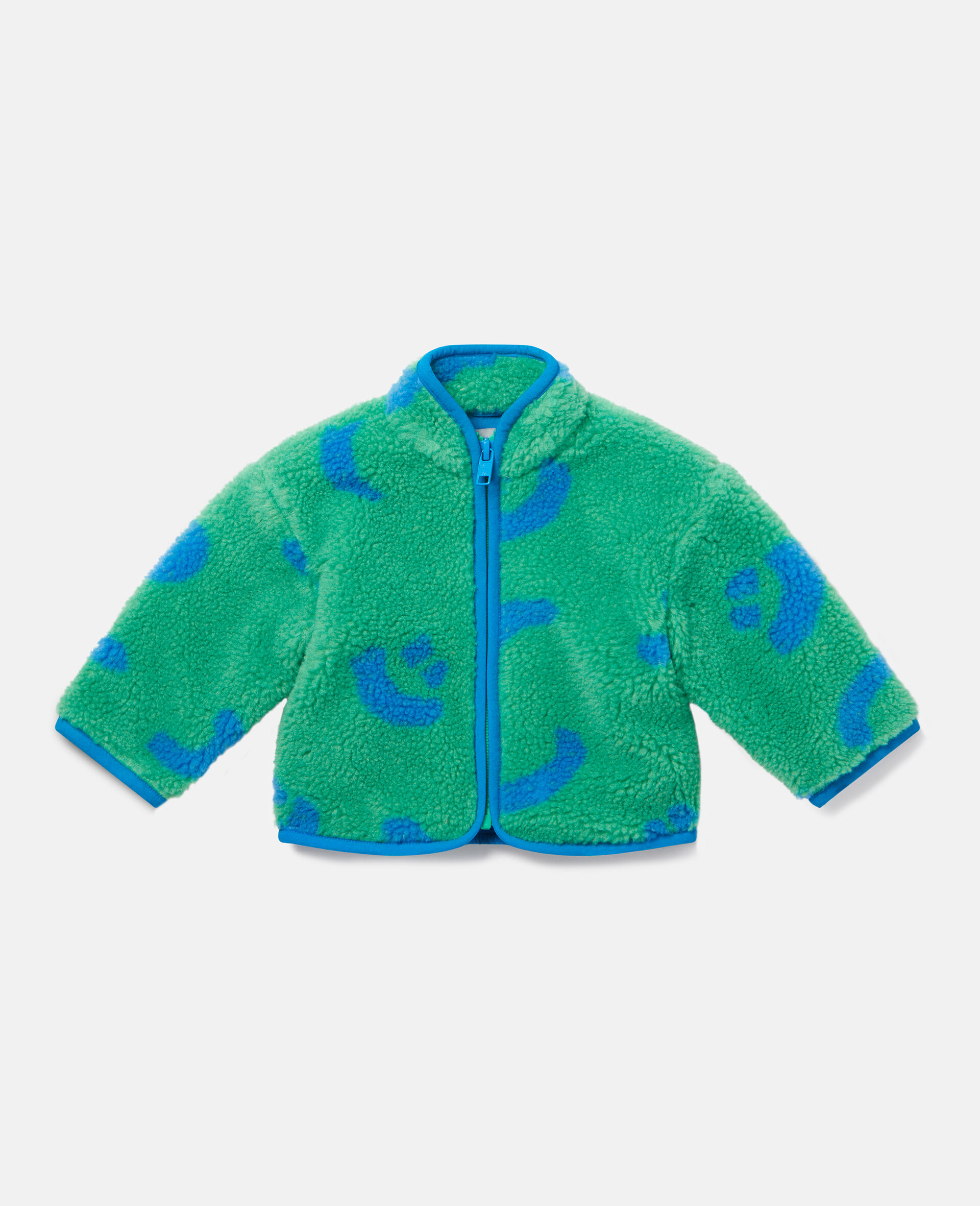 Baby Green Teddy Fleece Smile Print Jacket Stella McCartney US