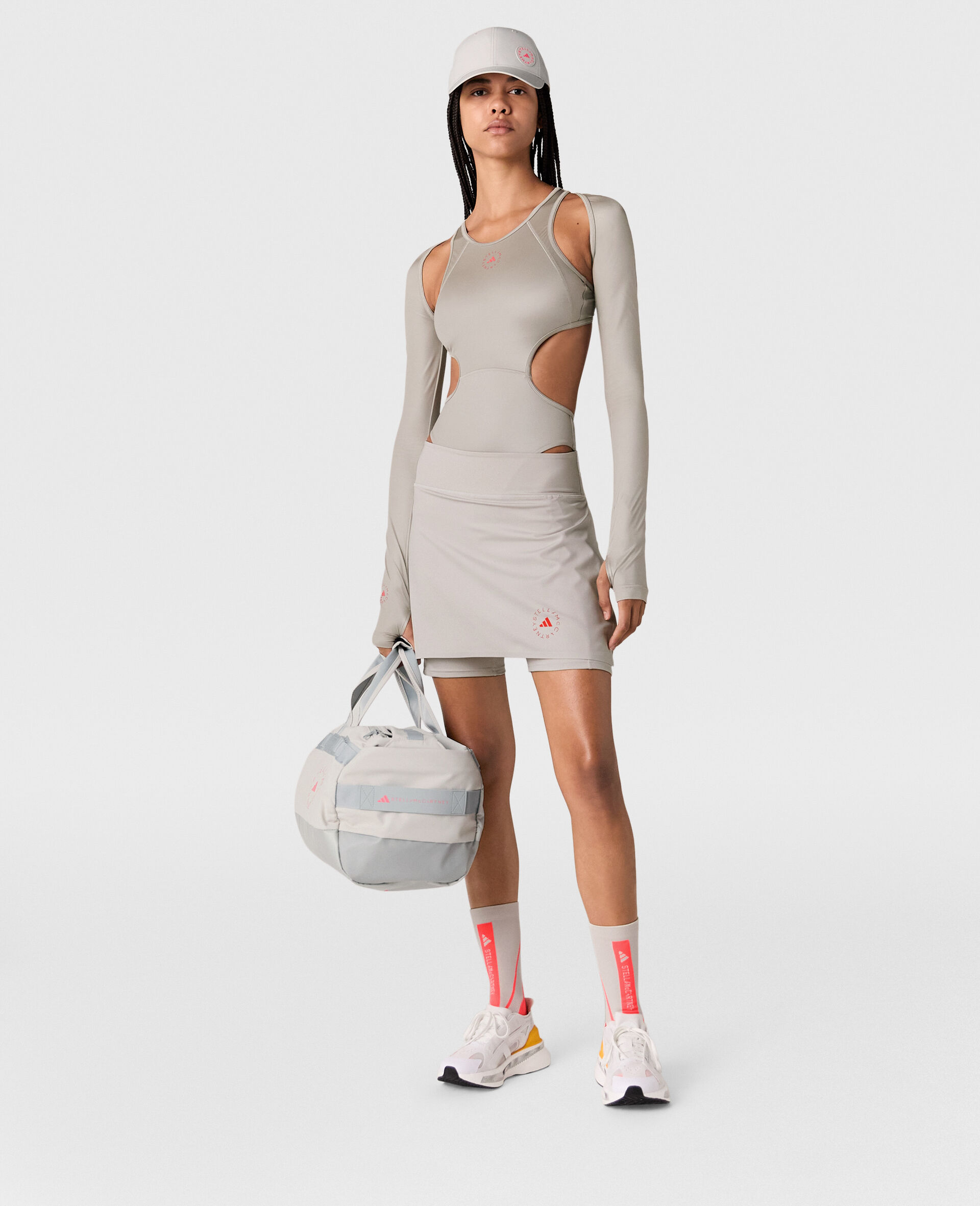 Shine Cut-Out Training Leotard-Grey-large image number 4