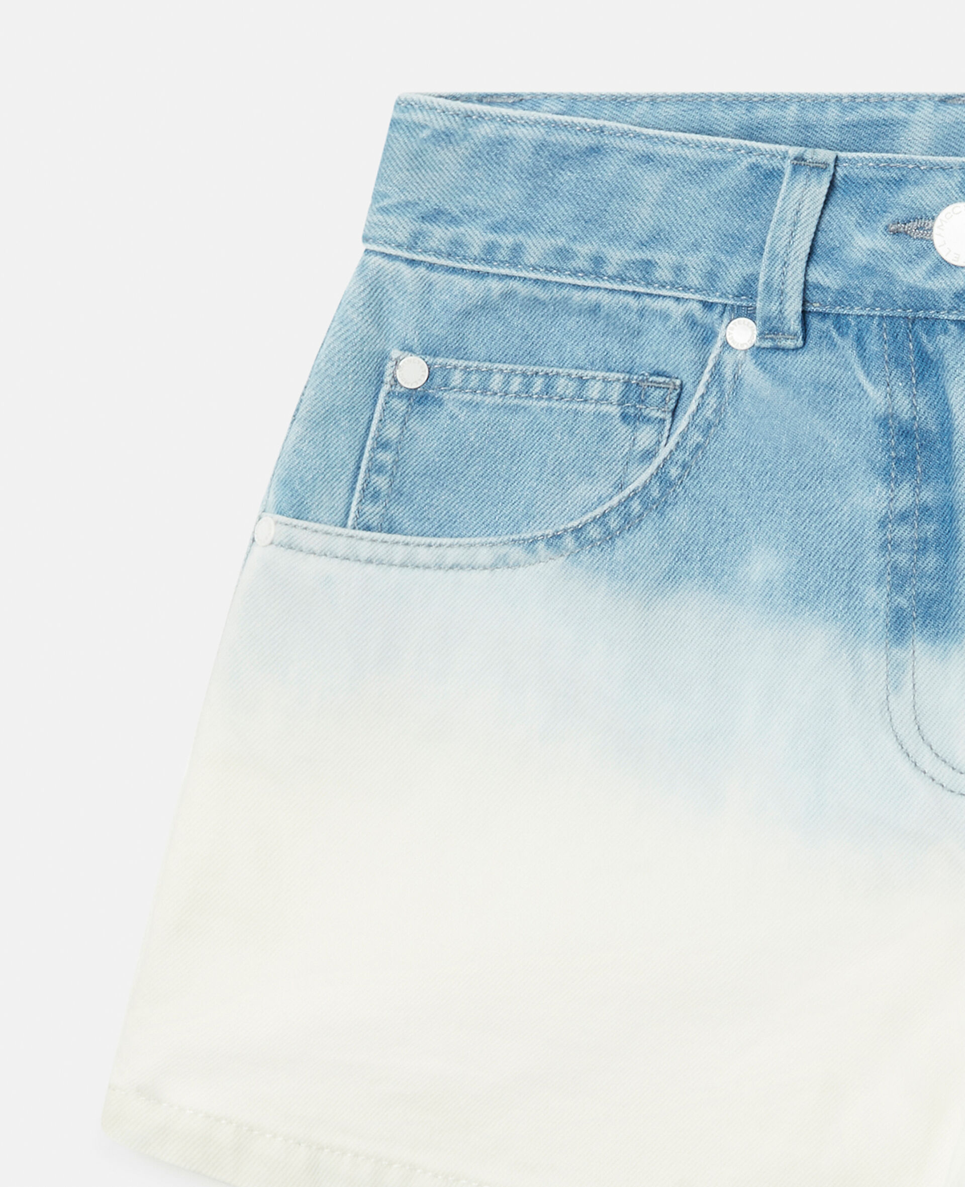 Ombré Wash Denim Shorts-Blue-large image number 1