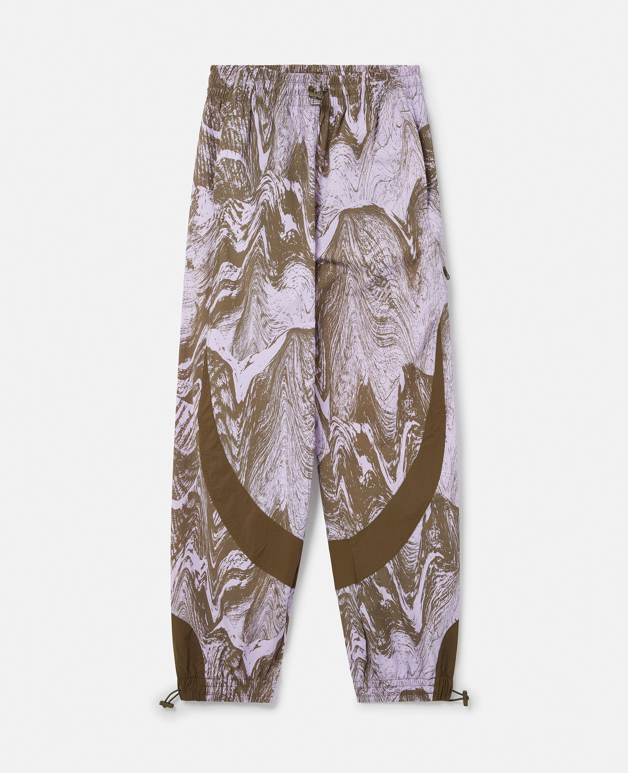 Women Purple Glow/Trace Olive Moire Wood Print Woven