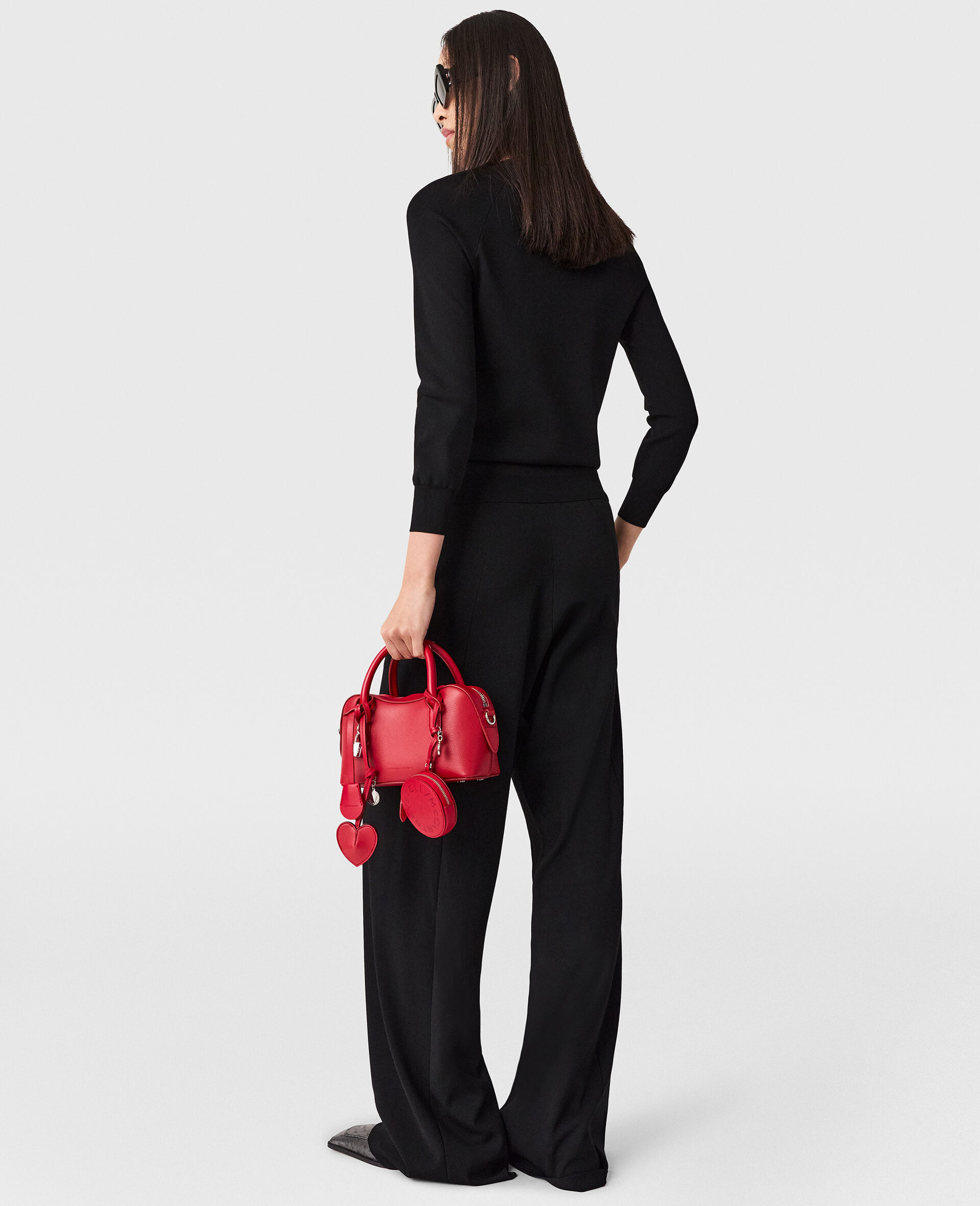 Compact Knit Straight-Leg Trousers-Black-large image number 3