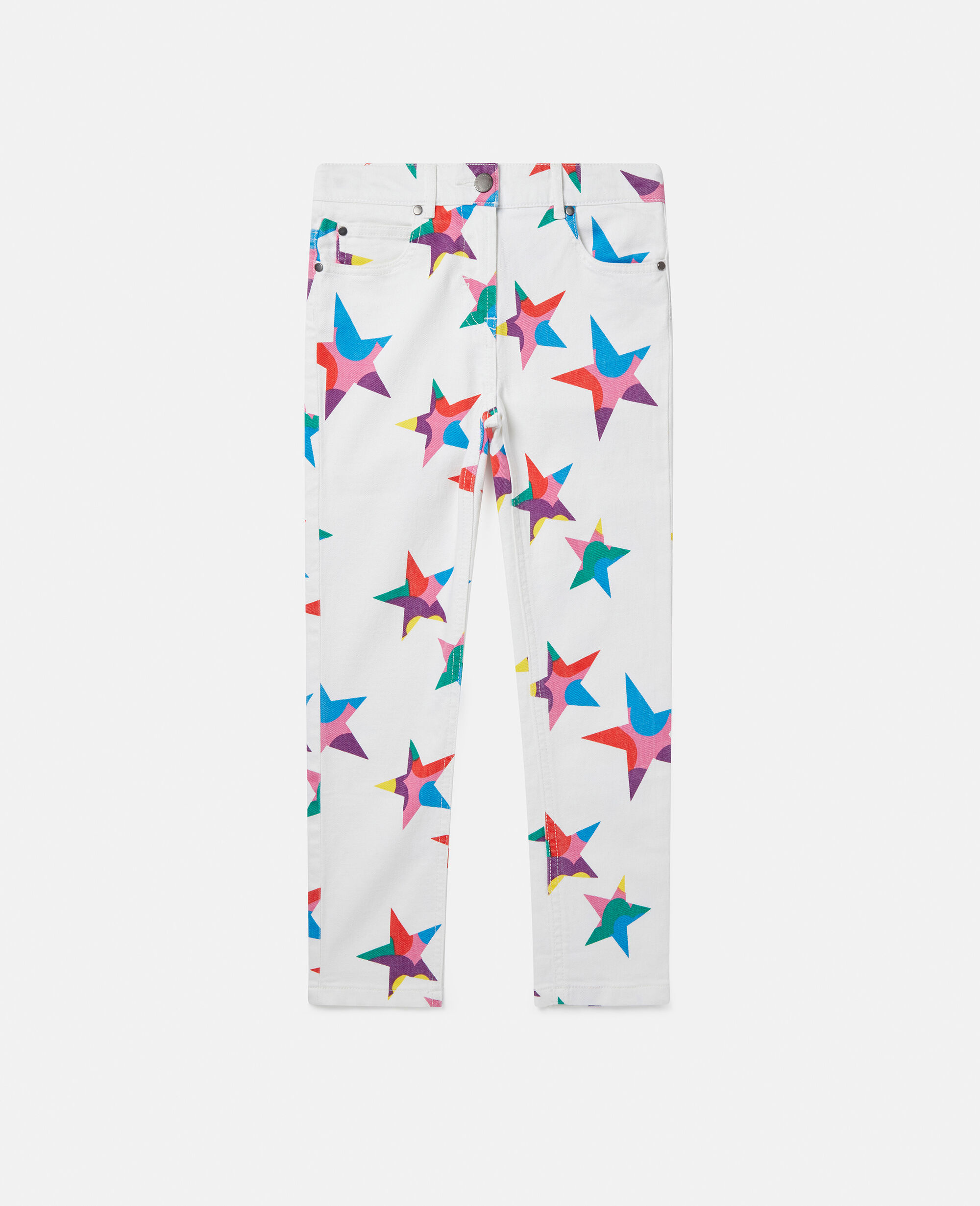 Kids ホワイトマルチカラー スタープリント スキニージーンズ | Stella McCartney JP