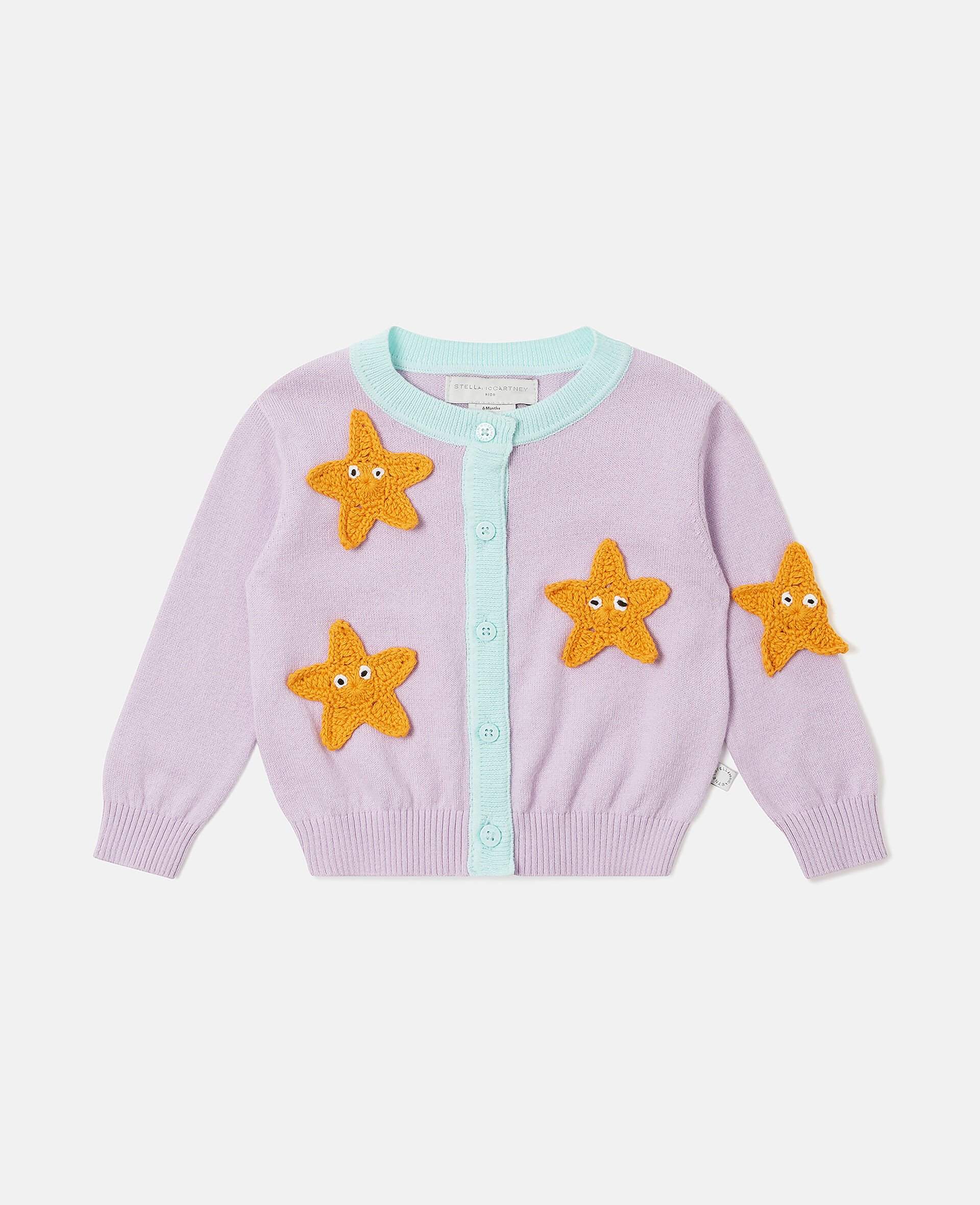 Starfish Patch Cardigan-Purple-medium