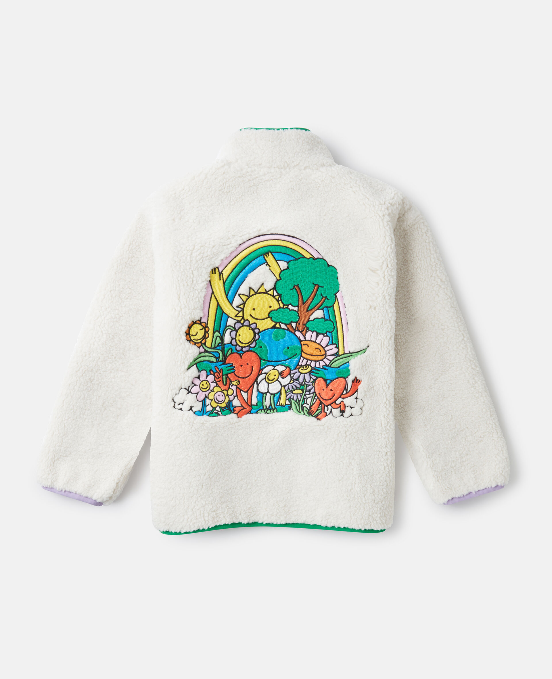 Flower Graphic Fleece-White-large image number 2