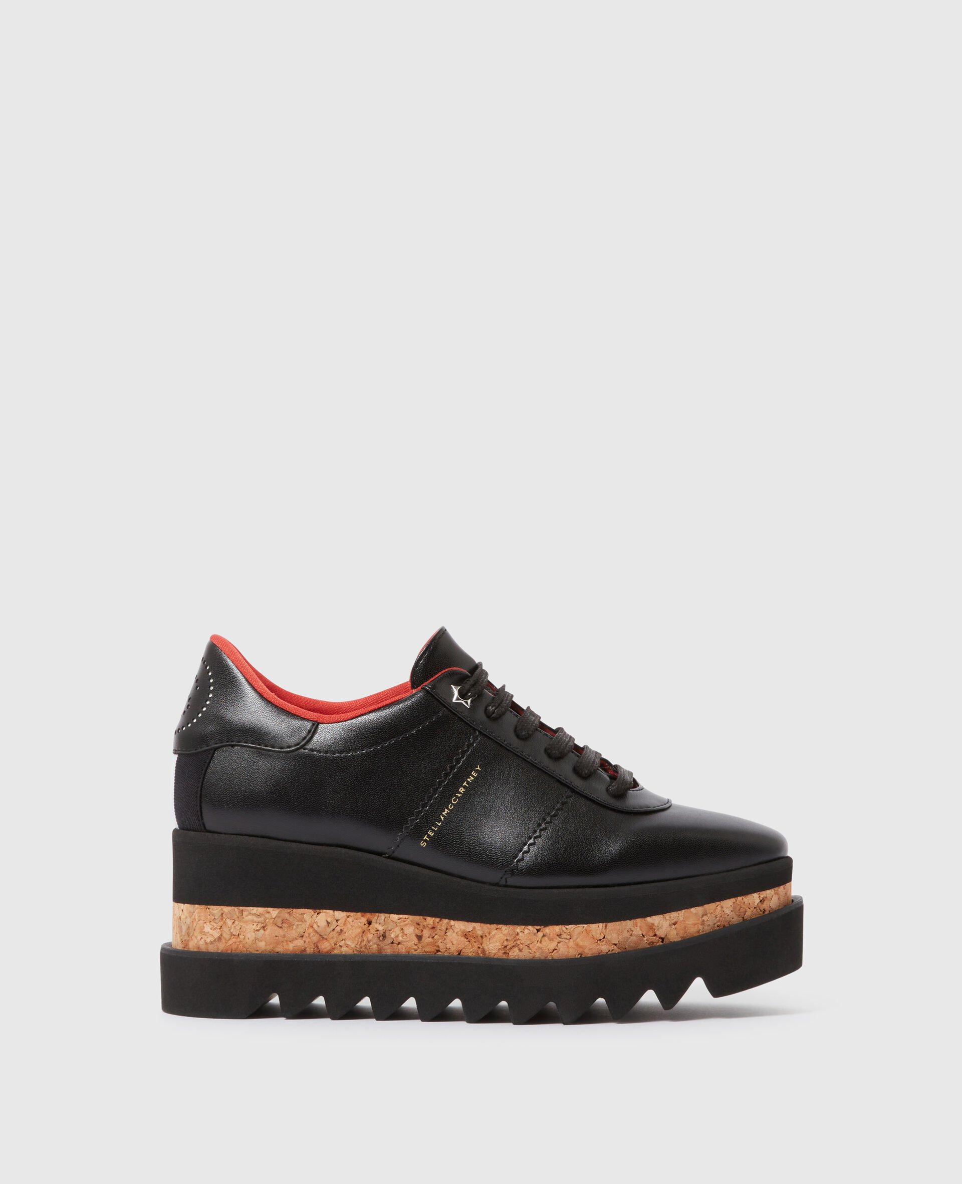 Sneak-Elyse Platform Lace-Up Trainers-Black-large image number 0