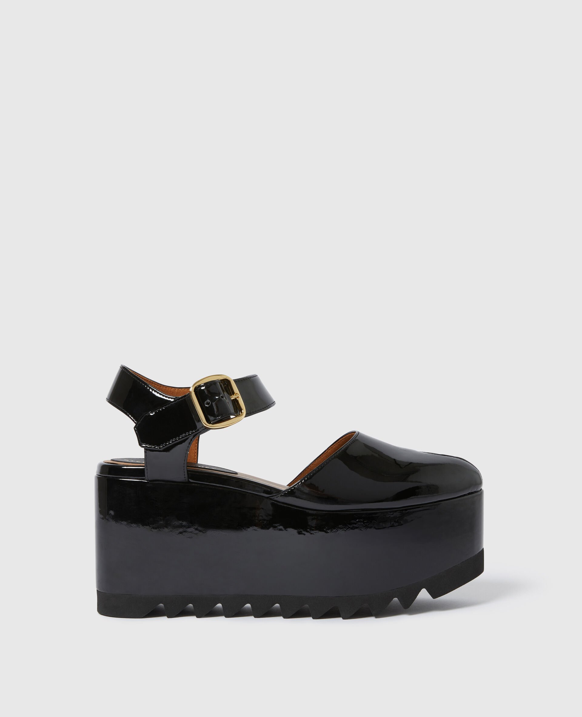 Elyse Patent Platform Sandals-Black-medium