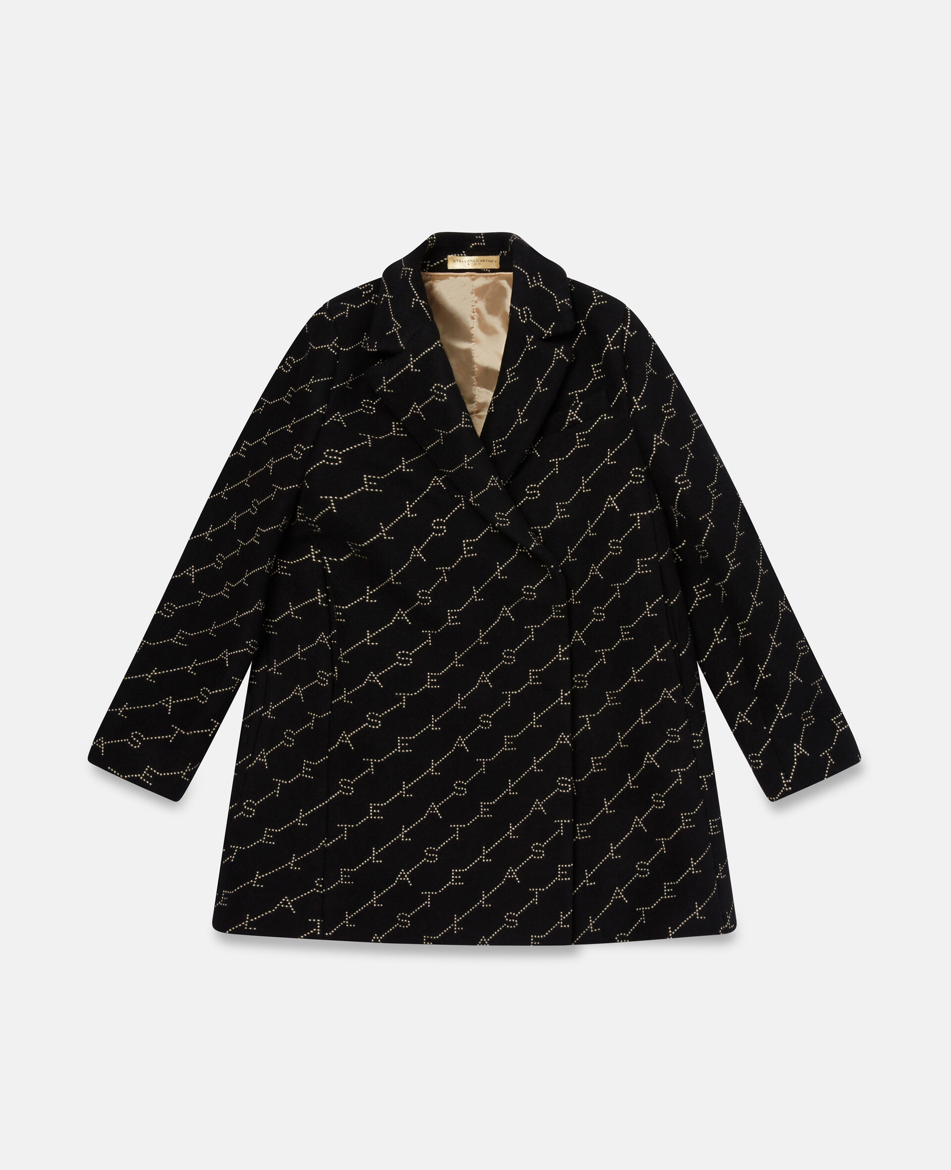 Double Breasted Stella Monogram Coat-Black-large image number 0
