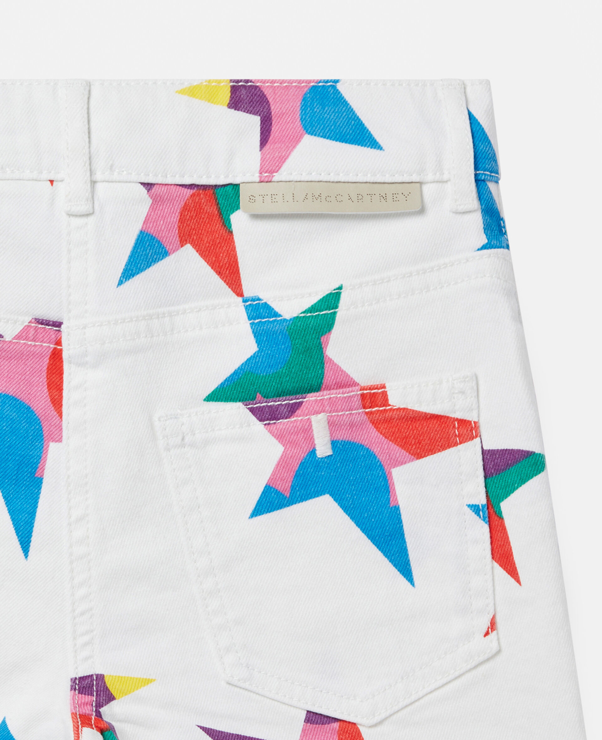 Star Print Shorts-White-large image number 3
